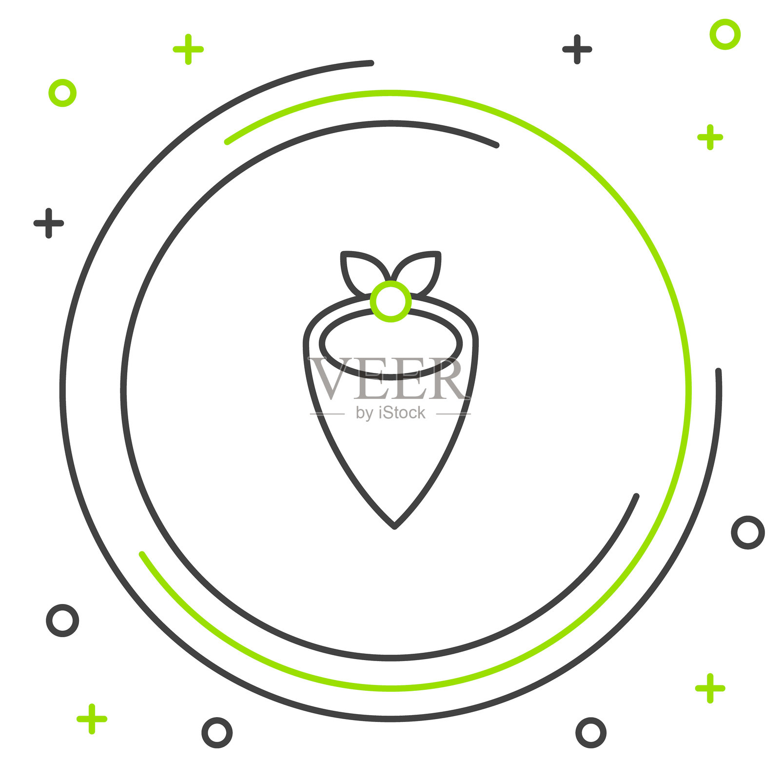 牛仔头巾图标,背景为白色。彩色轮廓概念。矢量图。插画图片素材