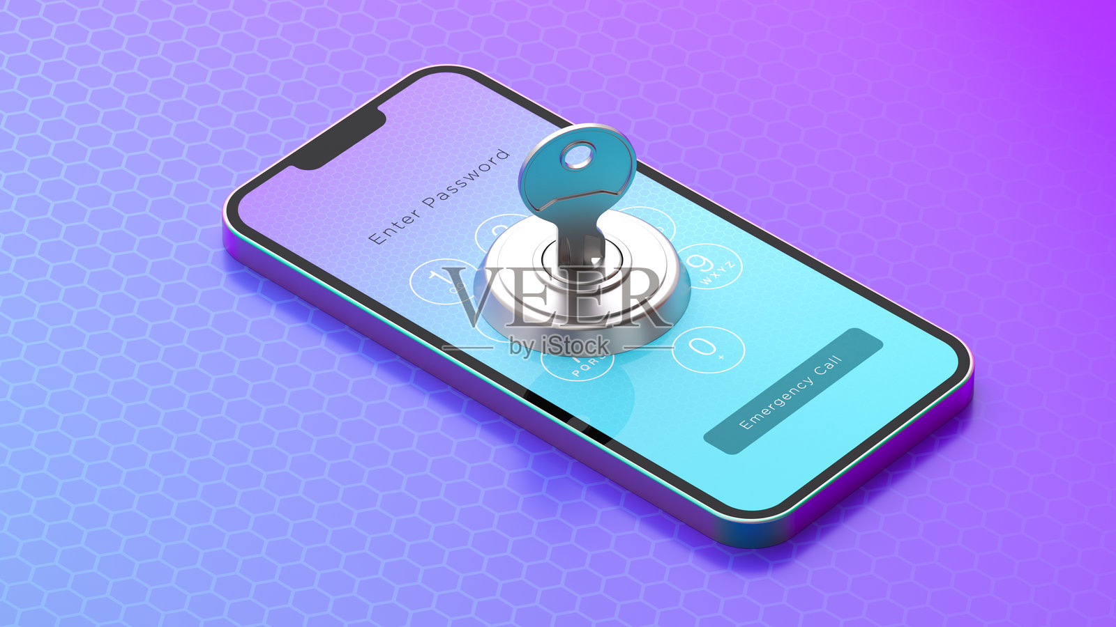 安全移动登录 - 智能手机密码界面与密钥访问照片摄影图片
