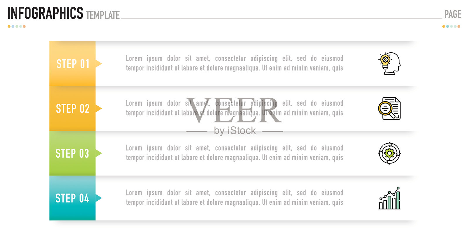 矩形信息图表用于商业演示插画图片素材