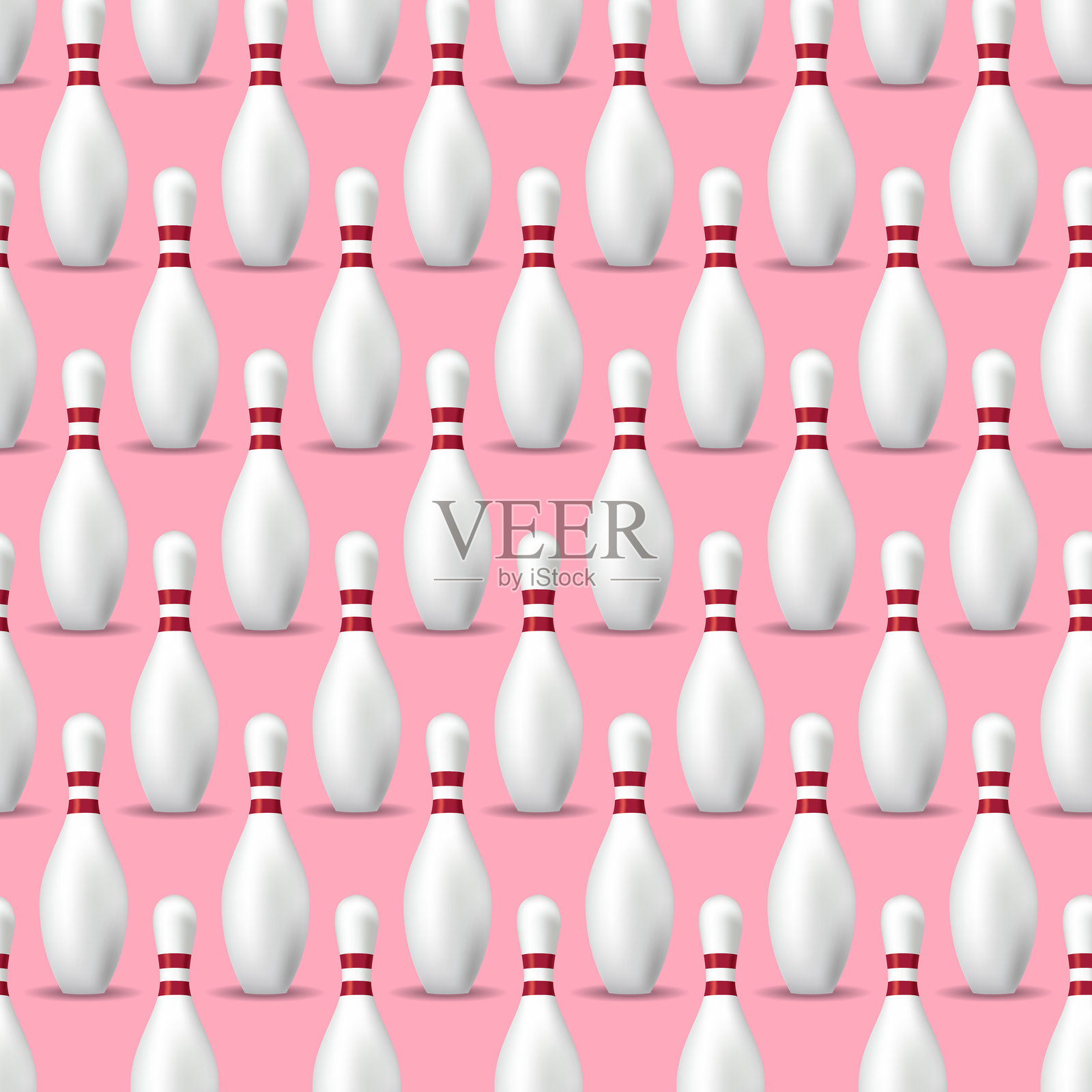 保龄球瓶的无缝背景图案插画图片素材
