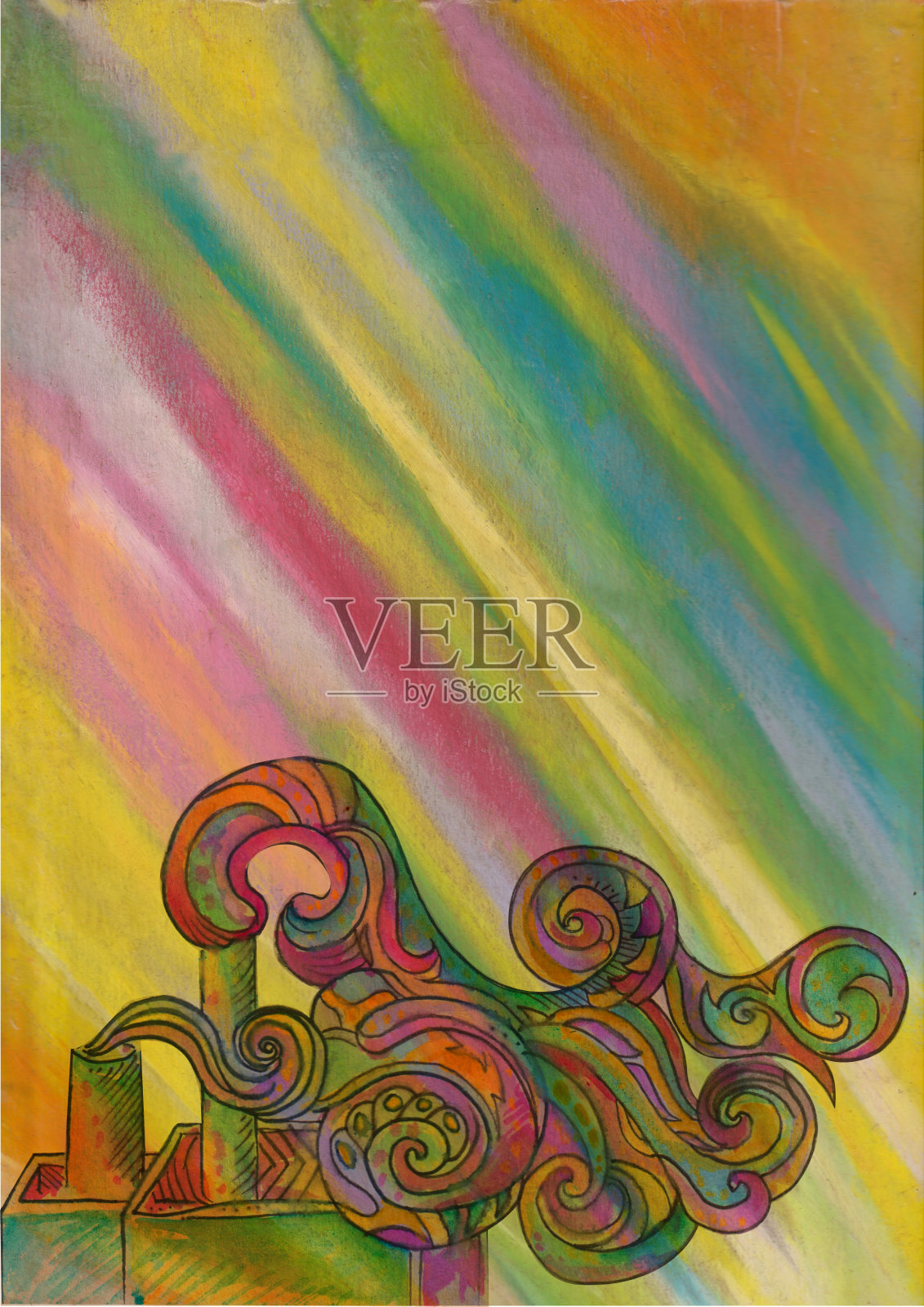 污染光线插画图片素材