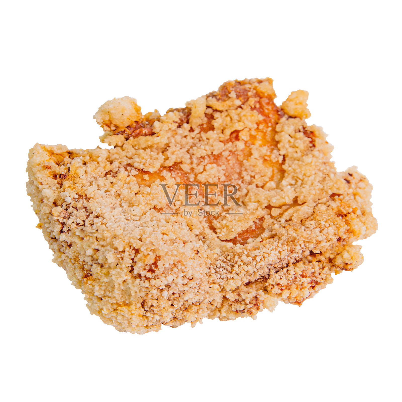 金黄色脆皮面包鸡肉炸肉排,质感外壳,白色背景,工作室灯光照片摄影图片