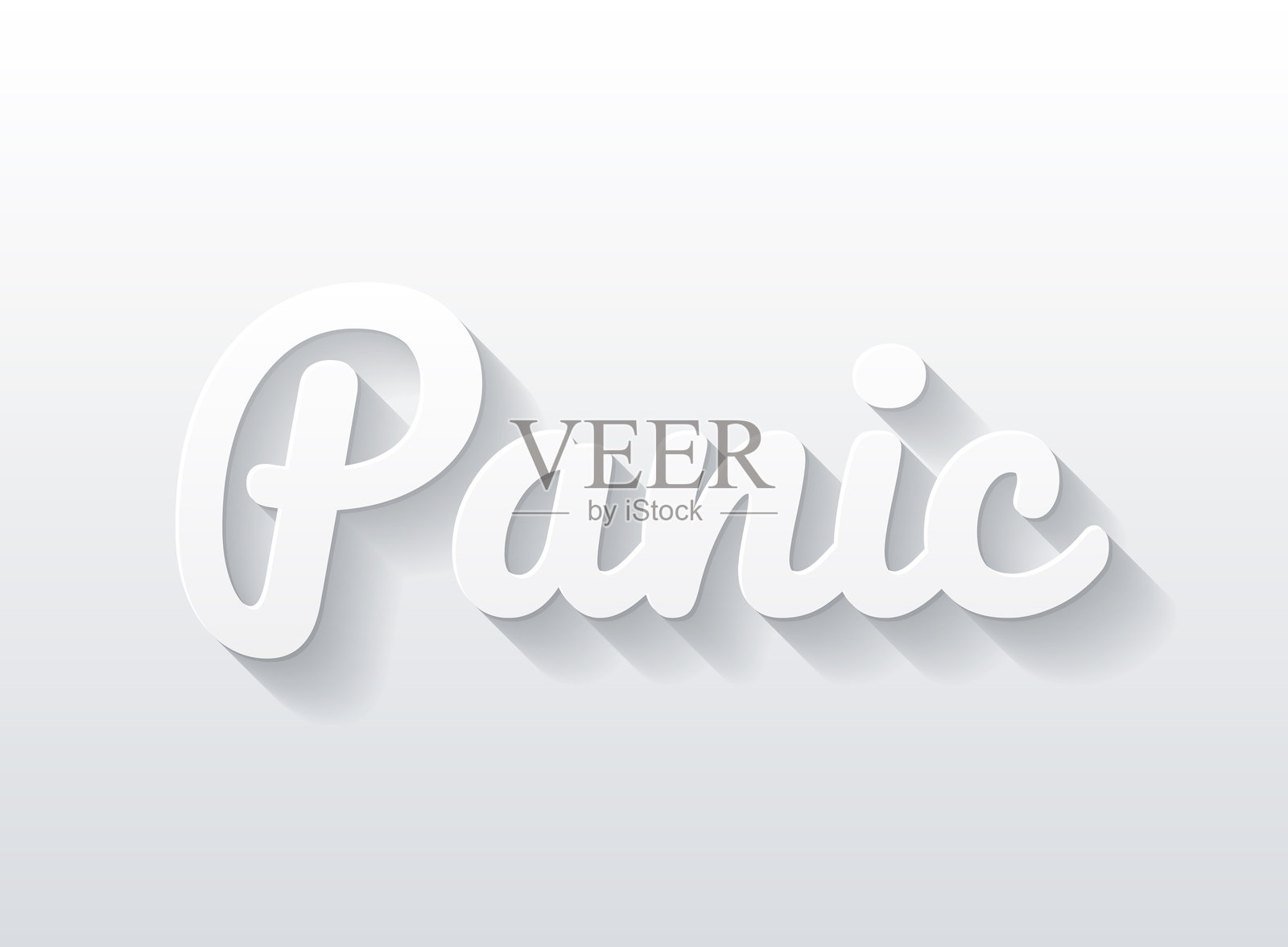 恐慌 - 平面设计,纸切割效果,背景为空白插画图片素材