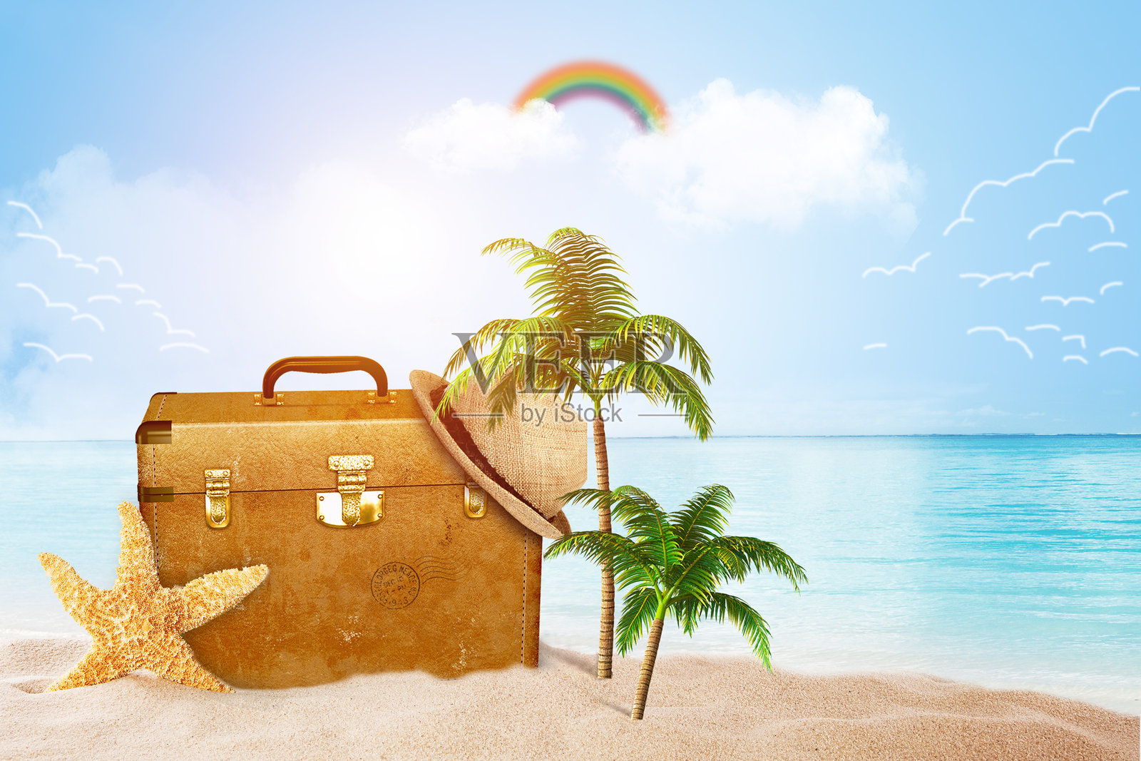 酷夏背景,清凉的图片,海滩,暑假背景照片摄影图片