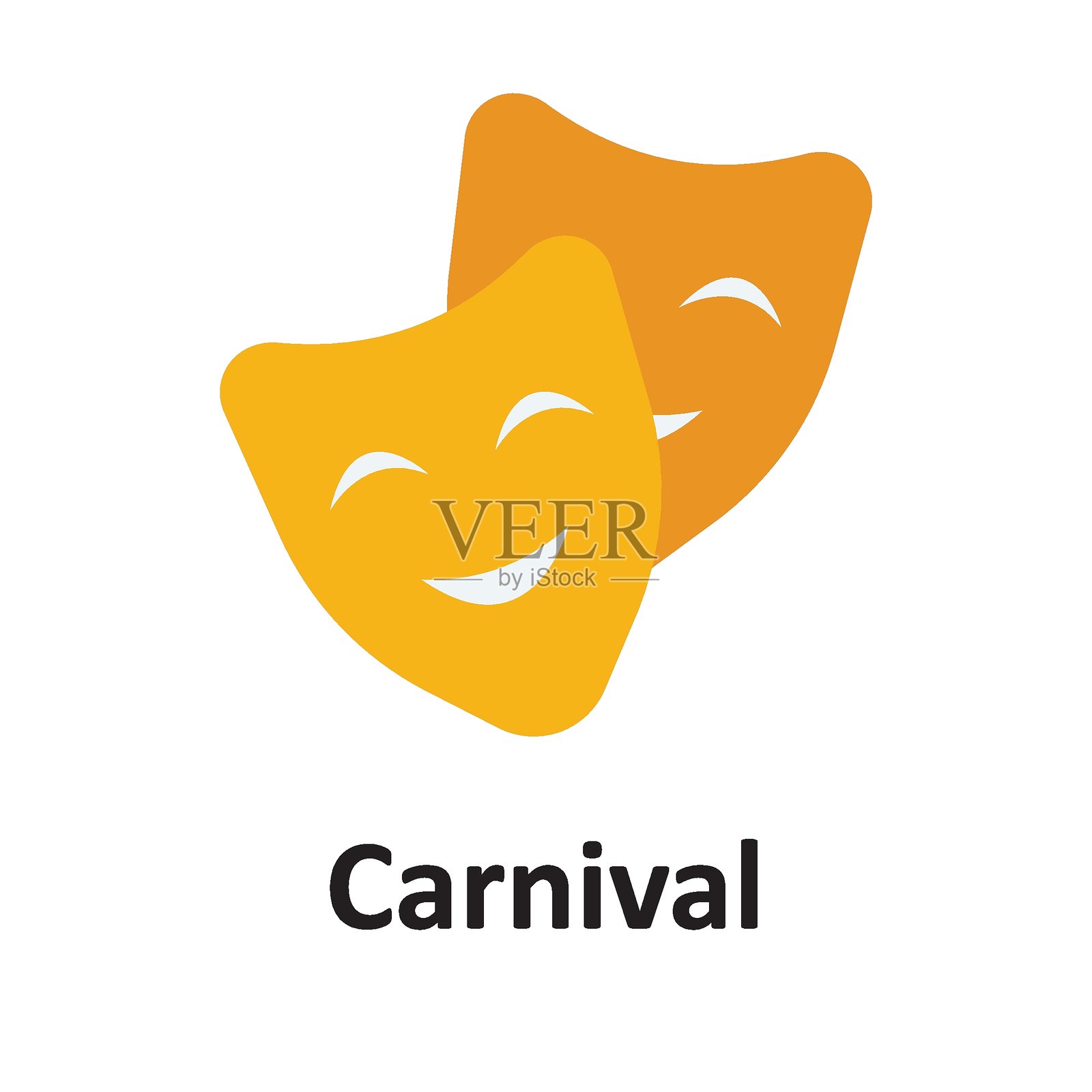 嘉年华,喜剧符号 彩色矢量图标,易于修改插画图片素材