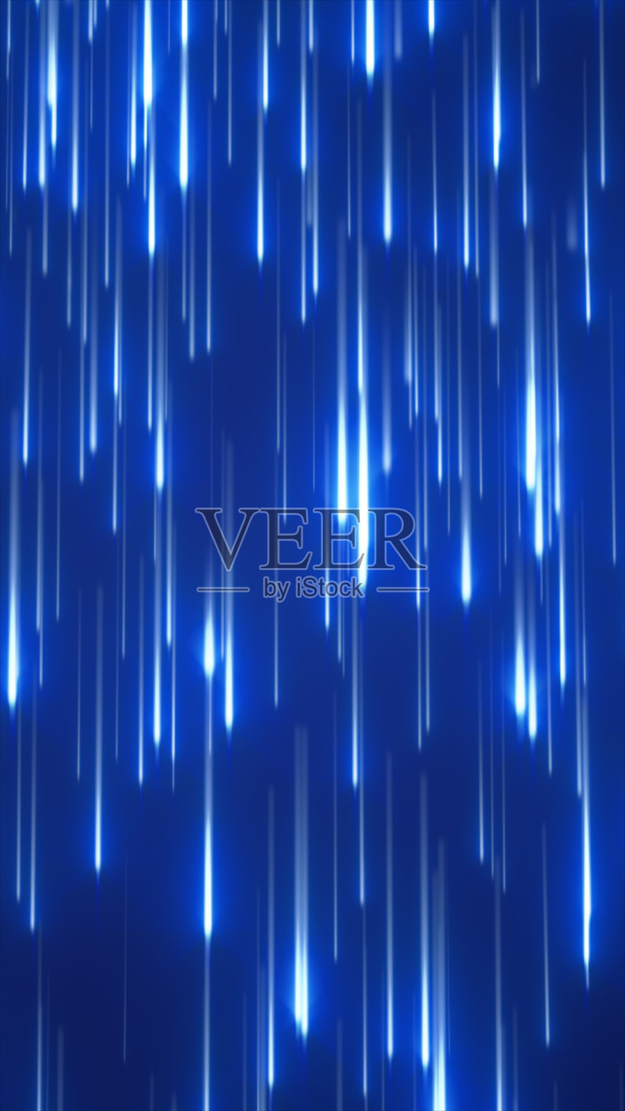 抽象数字背景,蓝色光线条纹似乎像下雨一样。动态和未来感的能量流动概念照片摄影图片