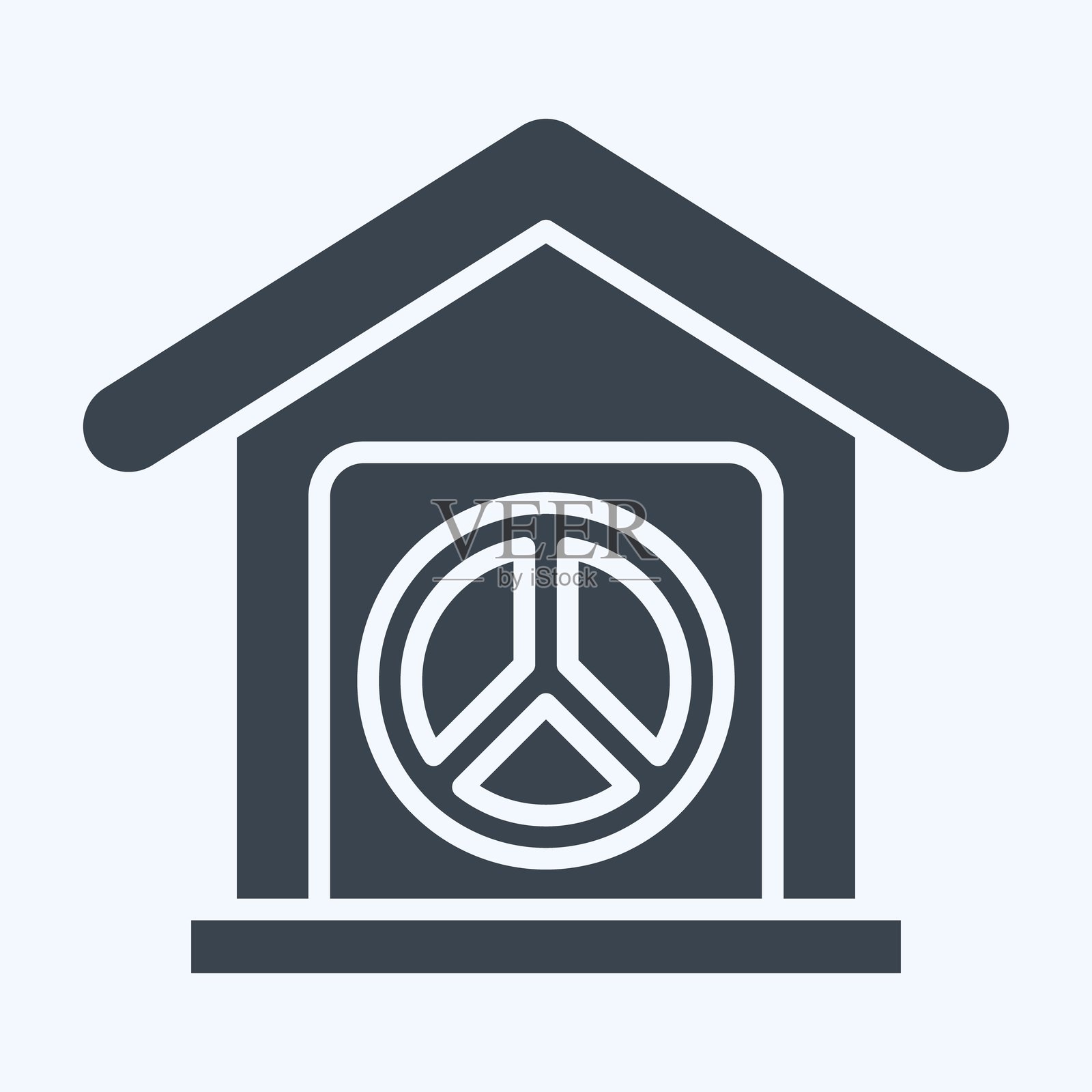 图标之家。与世界和平符号相关。图形风格。设计可编辑。插画图片素材