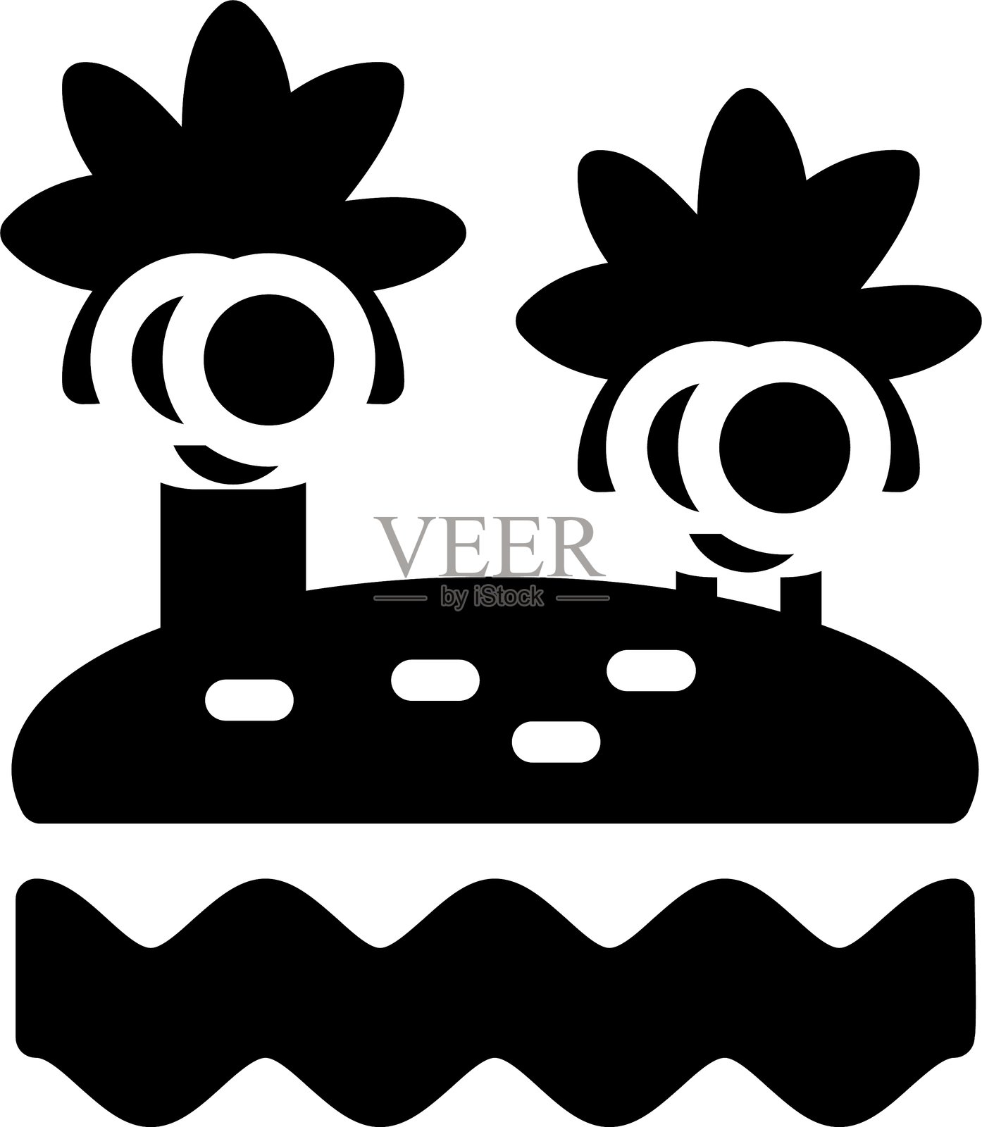 海滩图标设计插画图片素材