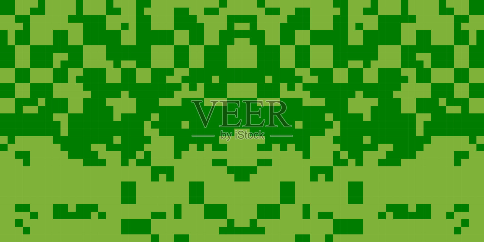 绿色像素迷彩图案背景。插画图片素材
