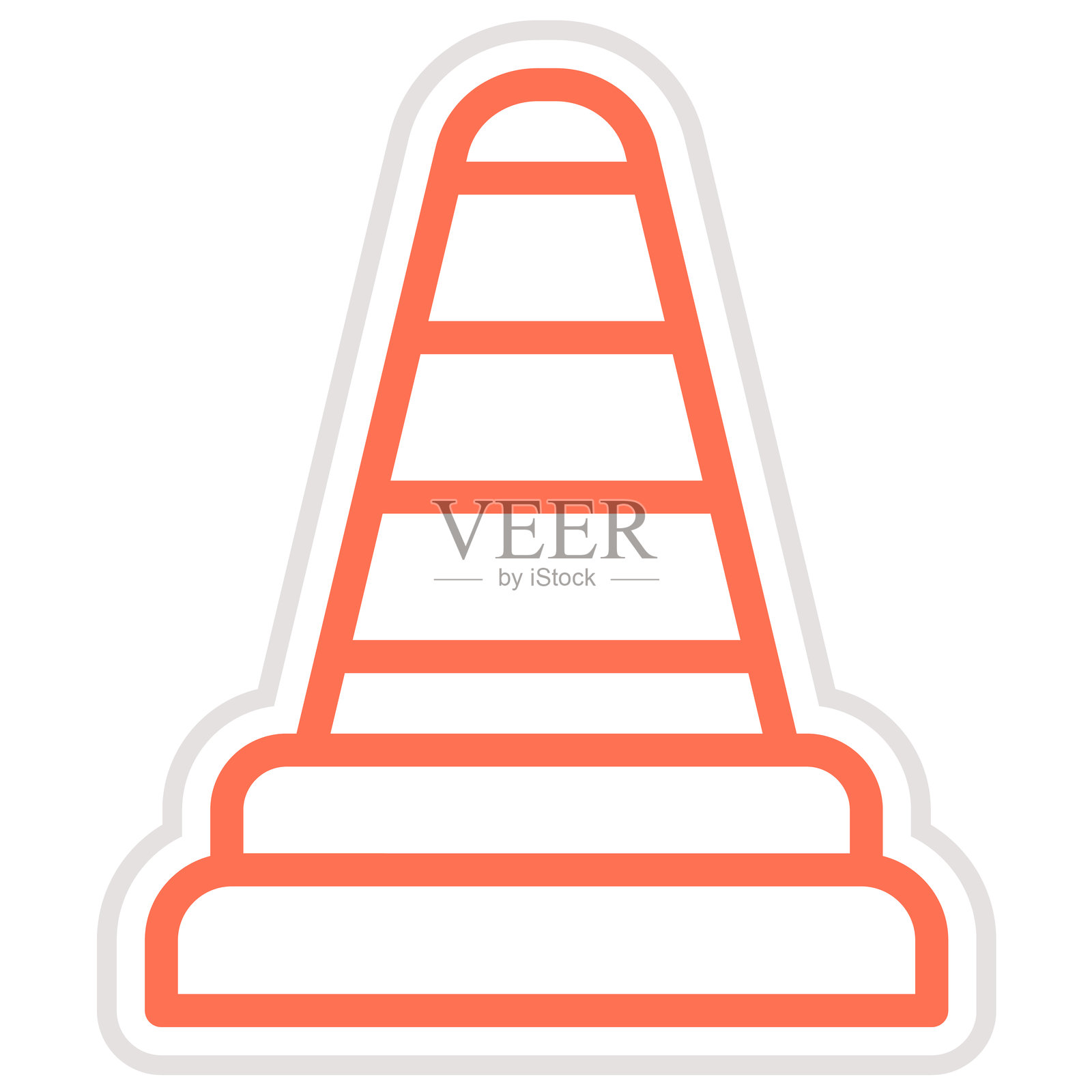 交通锥矢量图标设计插图插画图片素材