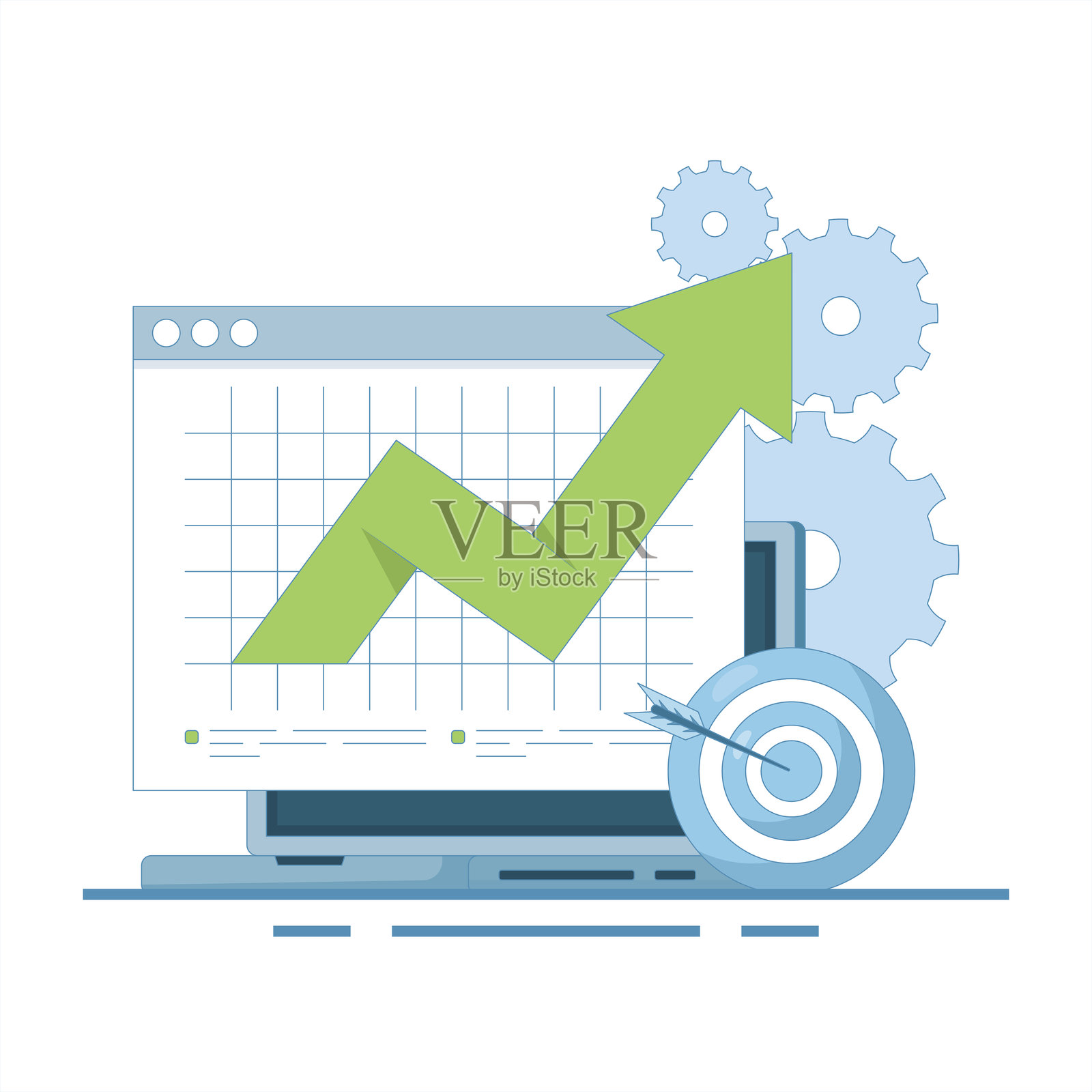 商业增长概念。目标和任务清单。商业计划。财务审计,财务报告。愿景和使命。商业规划和增长战略。扁平设计插图。插画图片素材