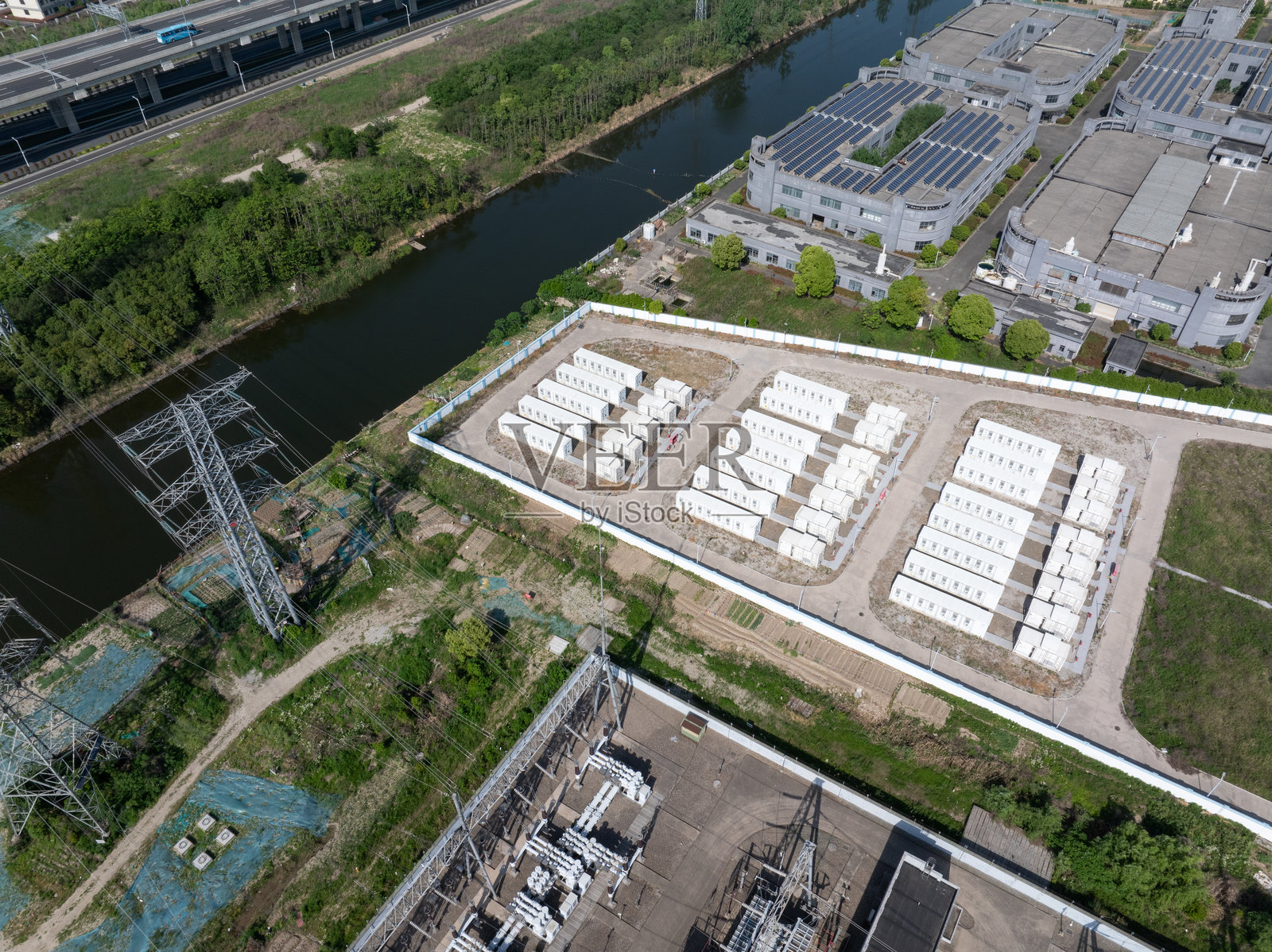 集装箱式化学储能电站照片摄影图片