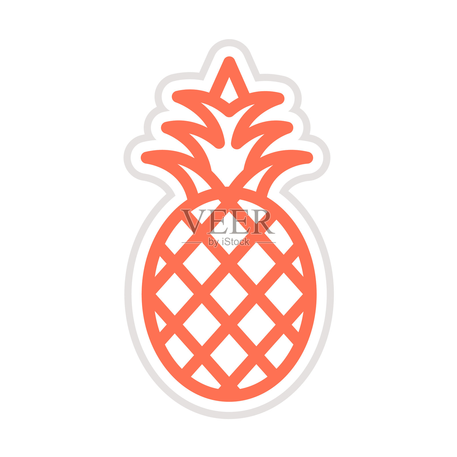 菠萝矢量图标设计插图插画图片素材