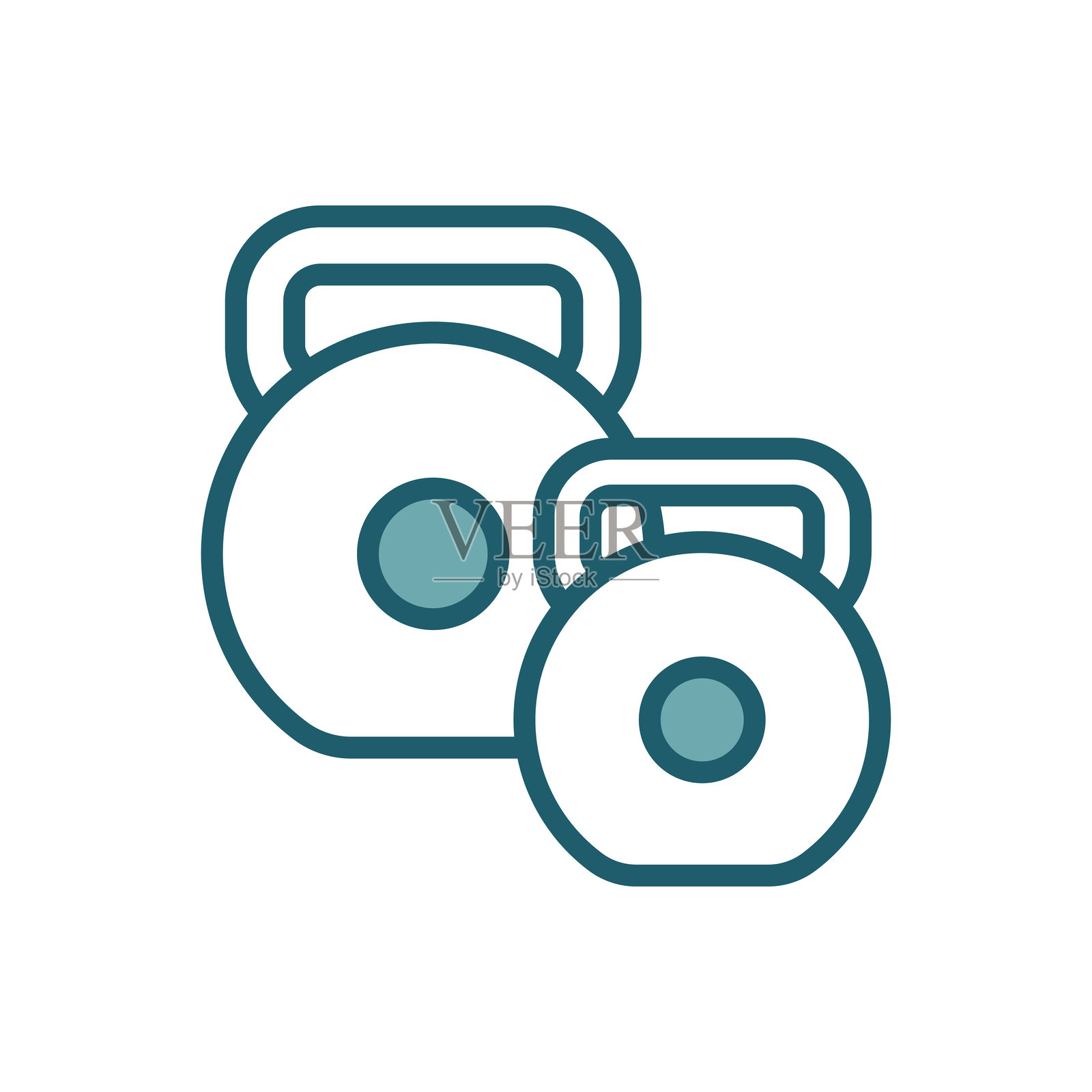 哑铃图标矢量设计模板,简单而干净插画图片素材