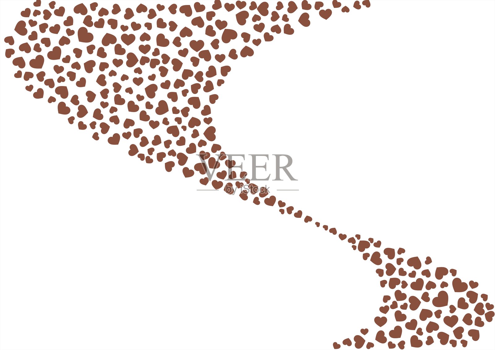 心形图案背景,纯棕色,心形插画图片素材