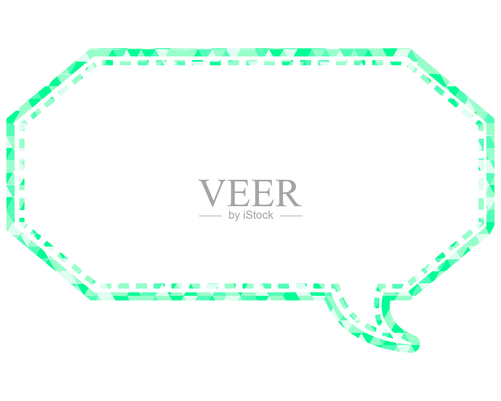 彩色玻璃风格的对话气泡,三角形图案,拉长的八边形插画图片素材