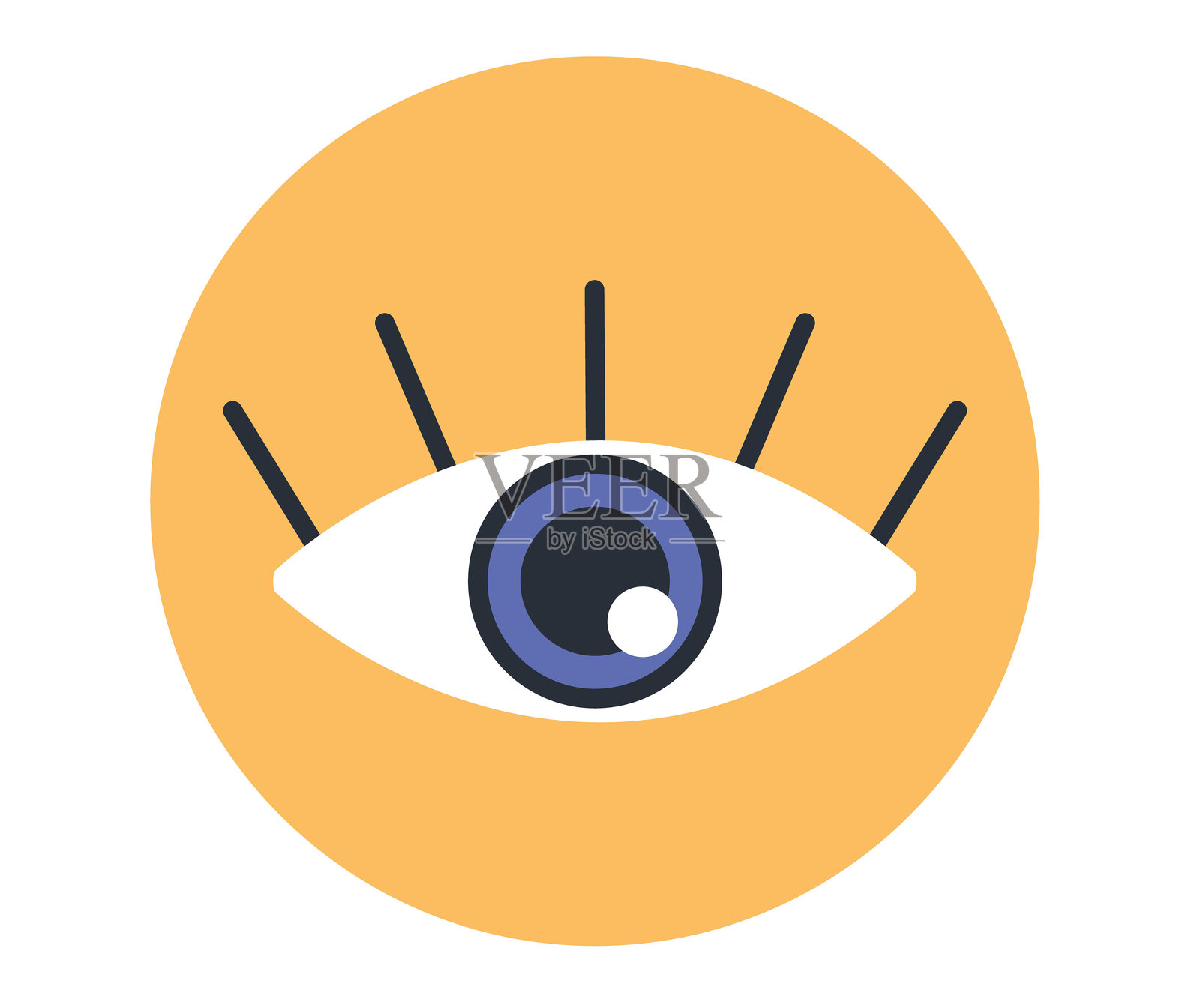 神秘的眼睛简单扁平图标,独立概念。图形设计插图插画图片素材