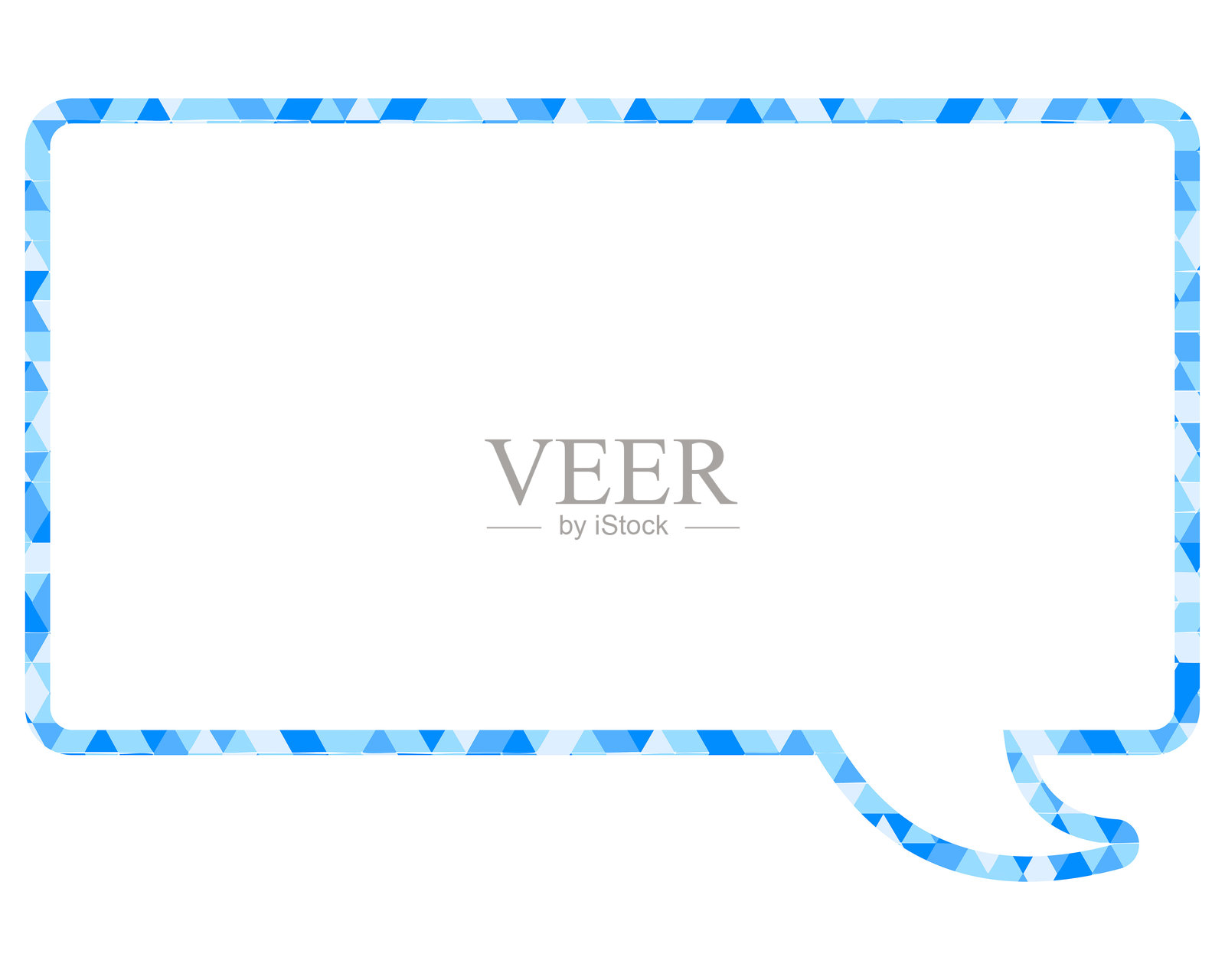 彩色玻璃风格的对话气泡,三角形图案,正方形插画图片素材