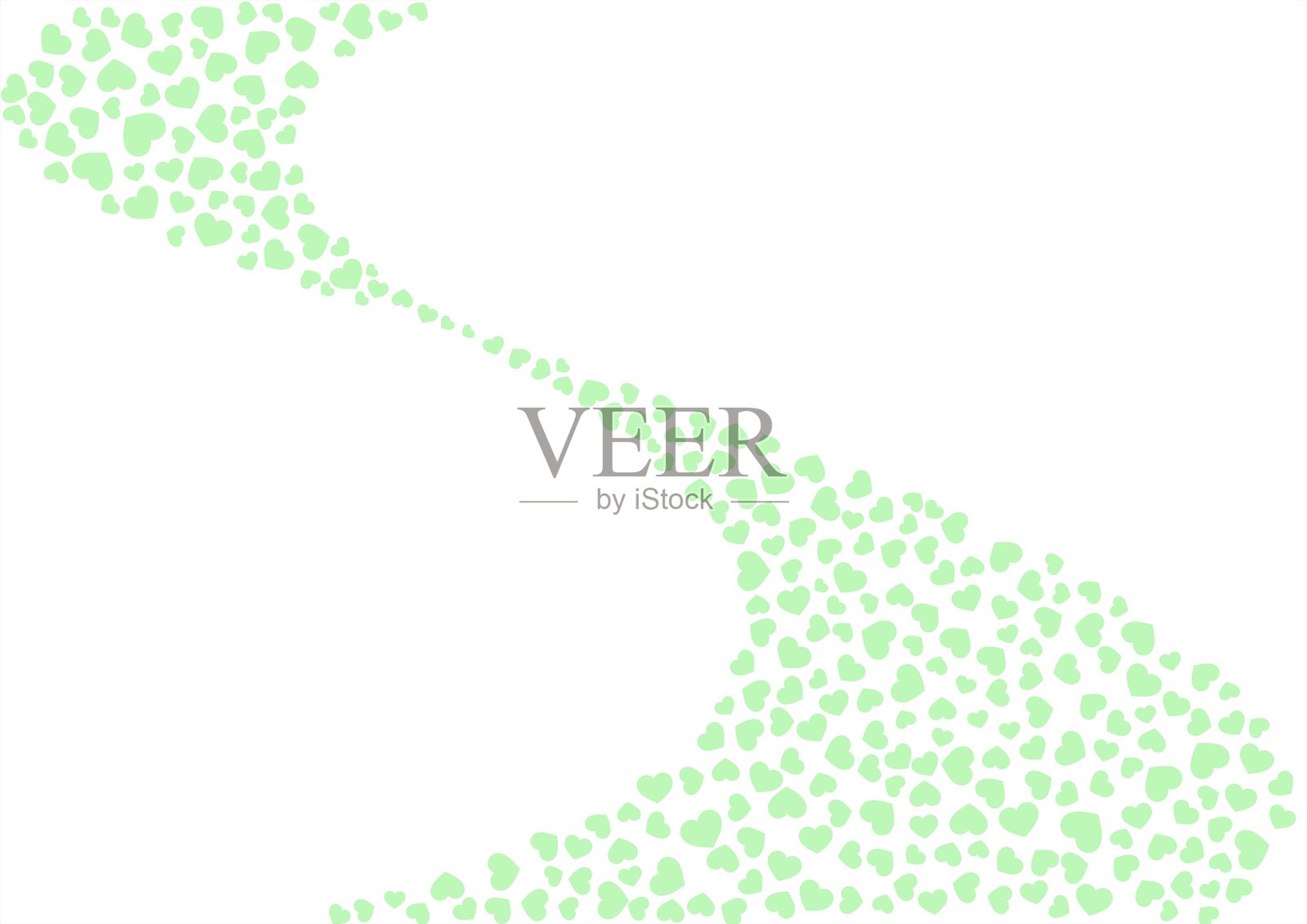 心形图案背景,纯绿色,心形插画图片素材