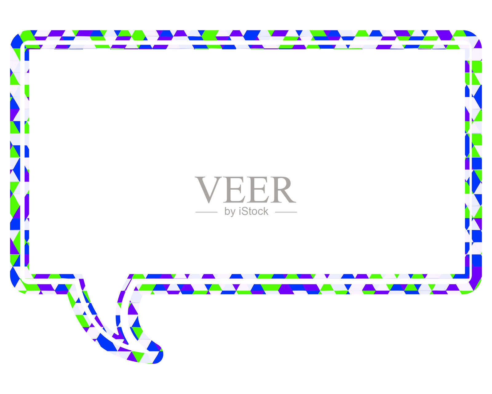 彩色玻璃风格的对话气泡,三角形图案,正方形插画图片素材