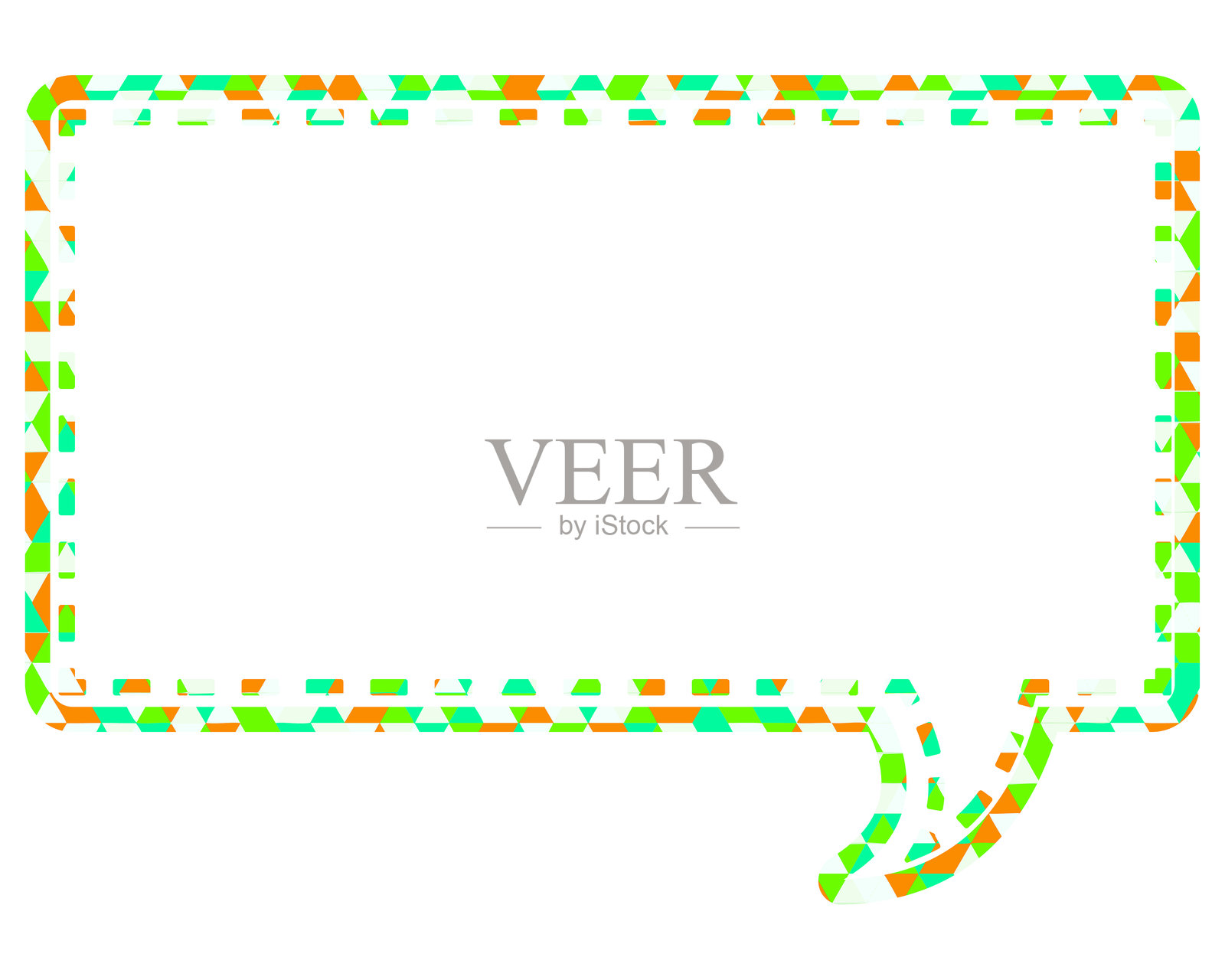 彩色玻璃风格的对话气泡,三角形图案,正方形插画图片素材