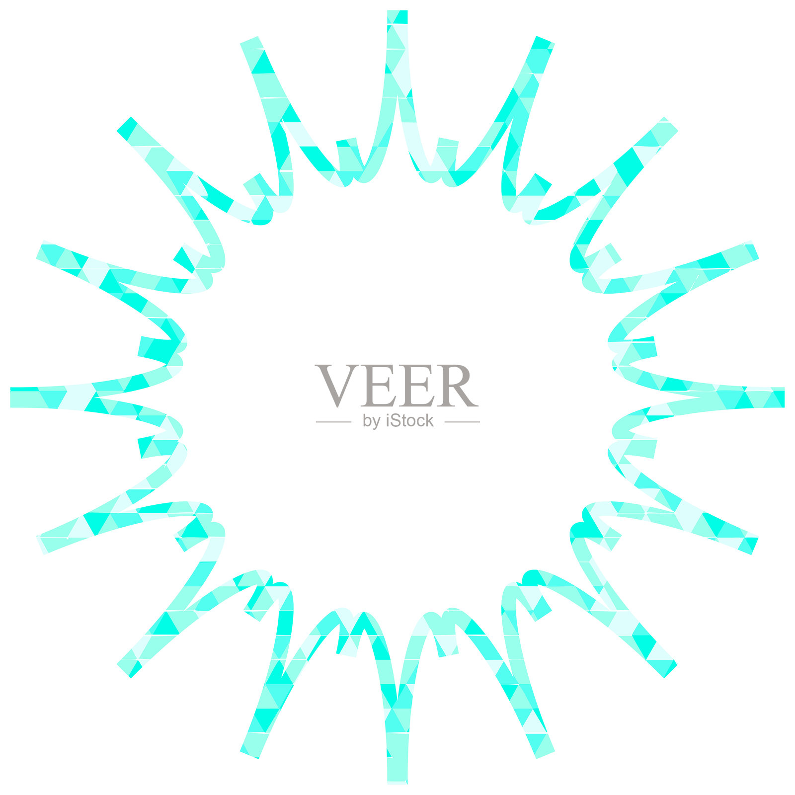 彩色玻璃风格的对话气泡,三角形图案,锯齿形状插画图片素材