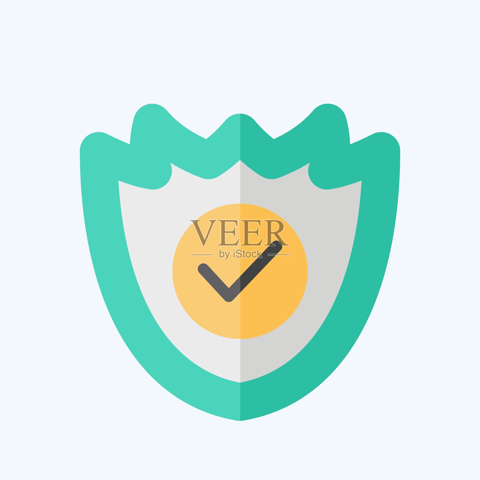 图标:阿蒙德盾牌,军事符号相关,扁平风格,设计可编辑插画图片素材