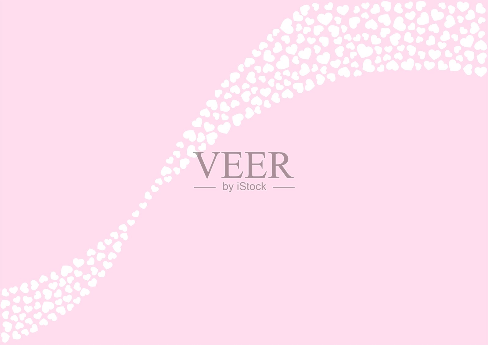 粉色系列单色心形图案背景,白色心形轮廓插画图片素材