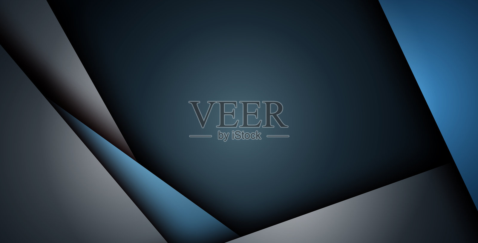 抽象的蓝色海军三角形与黑暗空白空间设计中的文本重叠,现代奢华未来主义背景矢量插图。eps10矢量插画图片素材