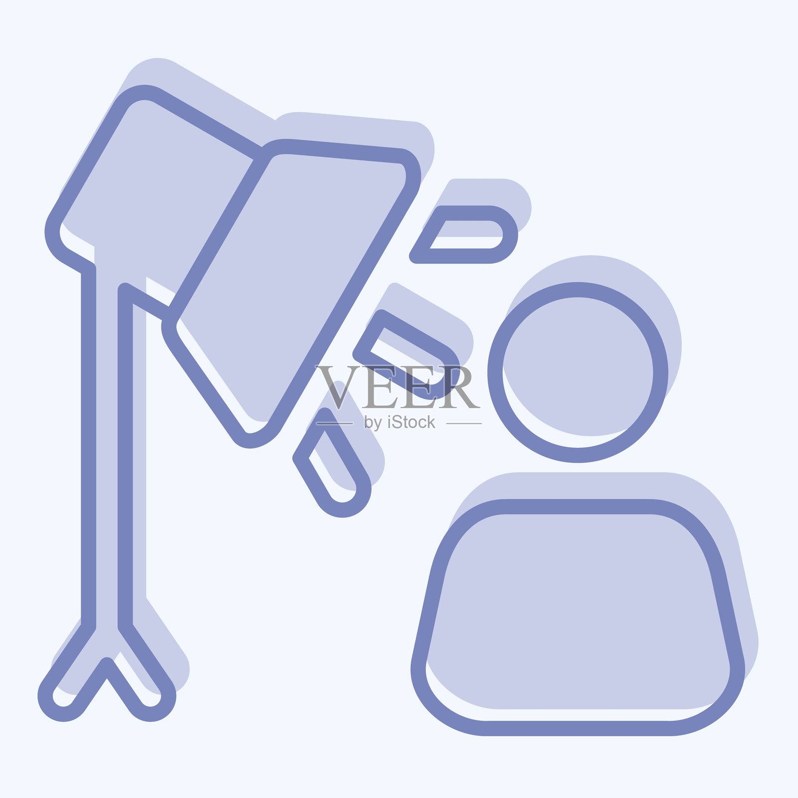 图标聚光灯。与光线符号相关。双色风格。设计可编辑。插画图片素材