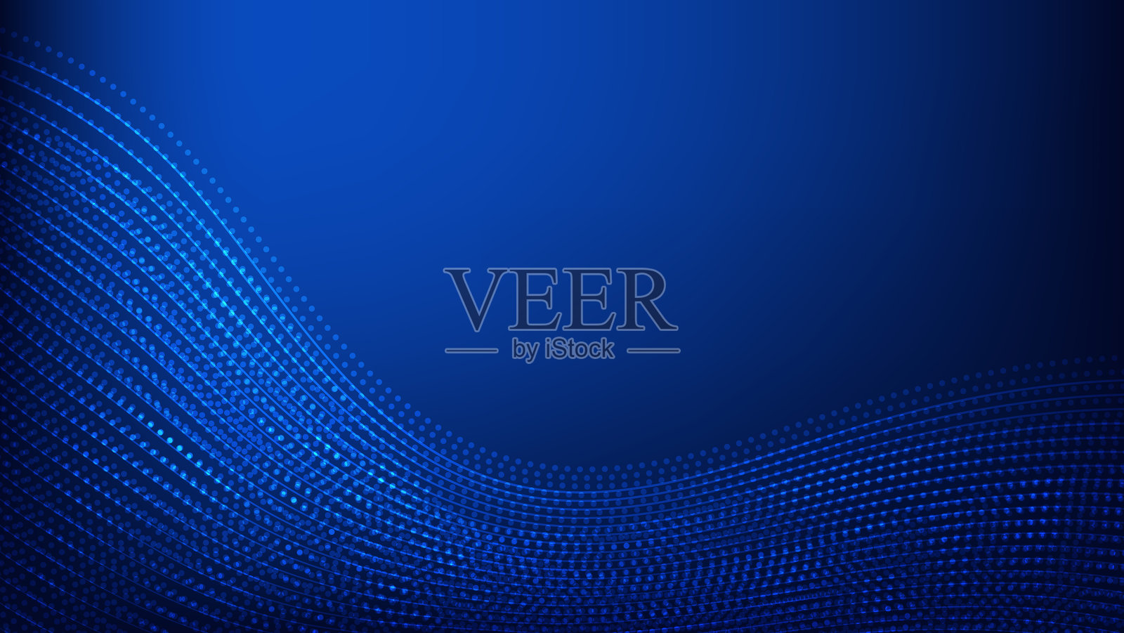 抽象的蓝色背景与流动的曲线线条插画图片素材