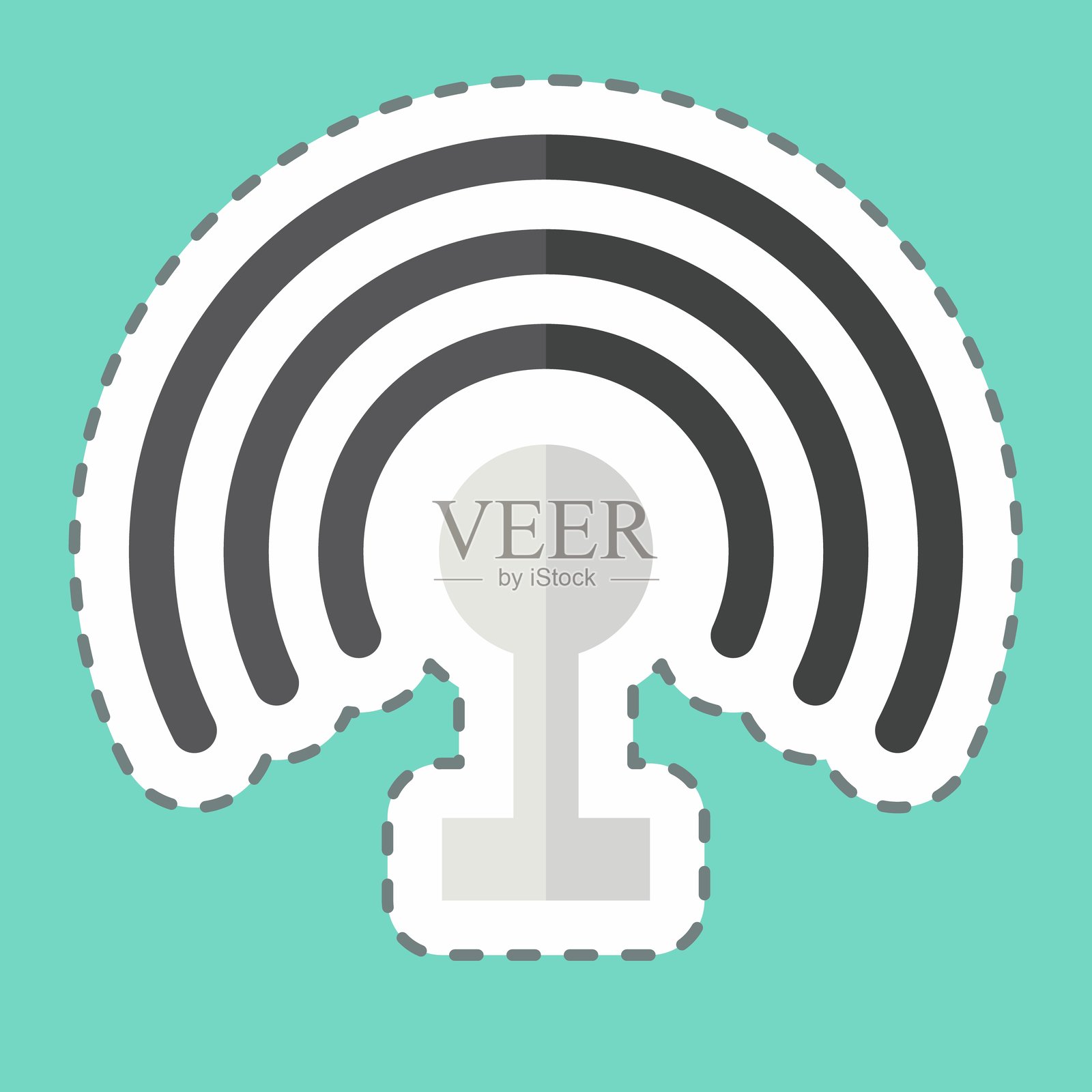 可编辑的与WiFi符号相关的热点贴纸线条设计插画图片素材