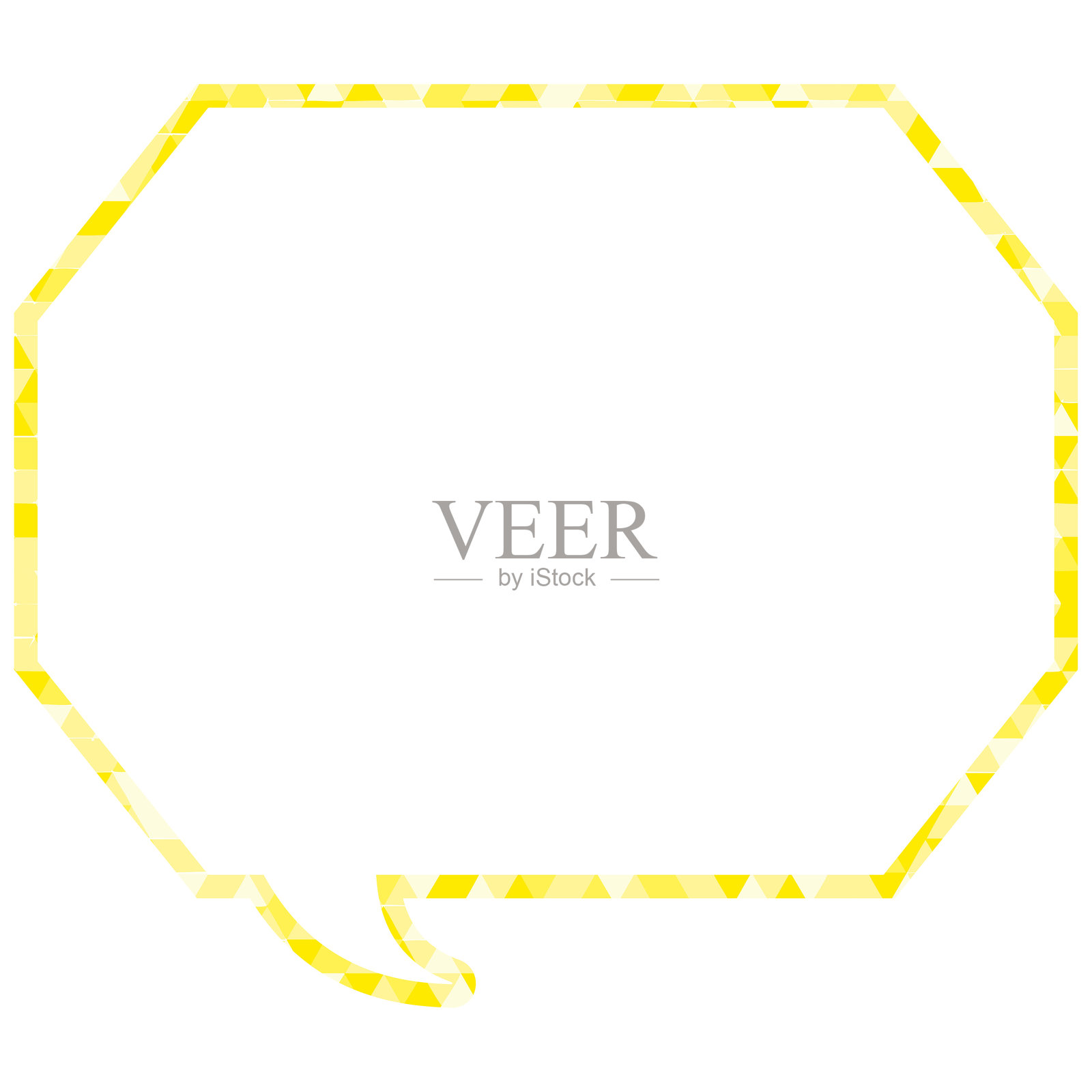 彩色玻璃风格的对话气泡,三角形图案,八角形形状带有角落插画图片素材