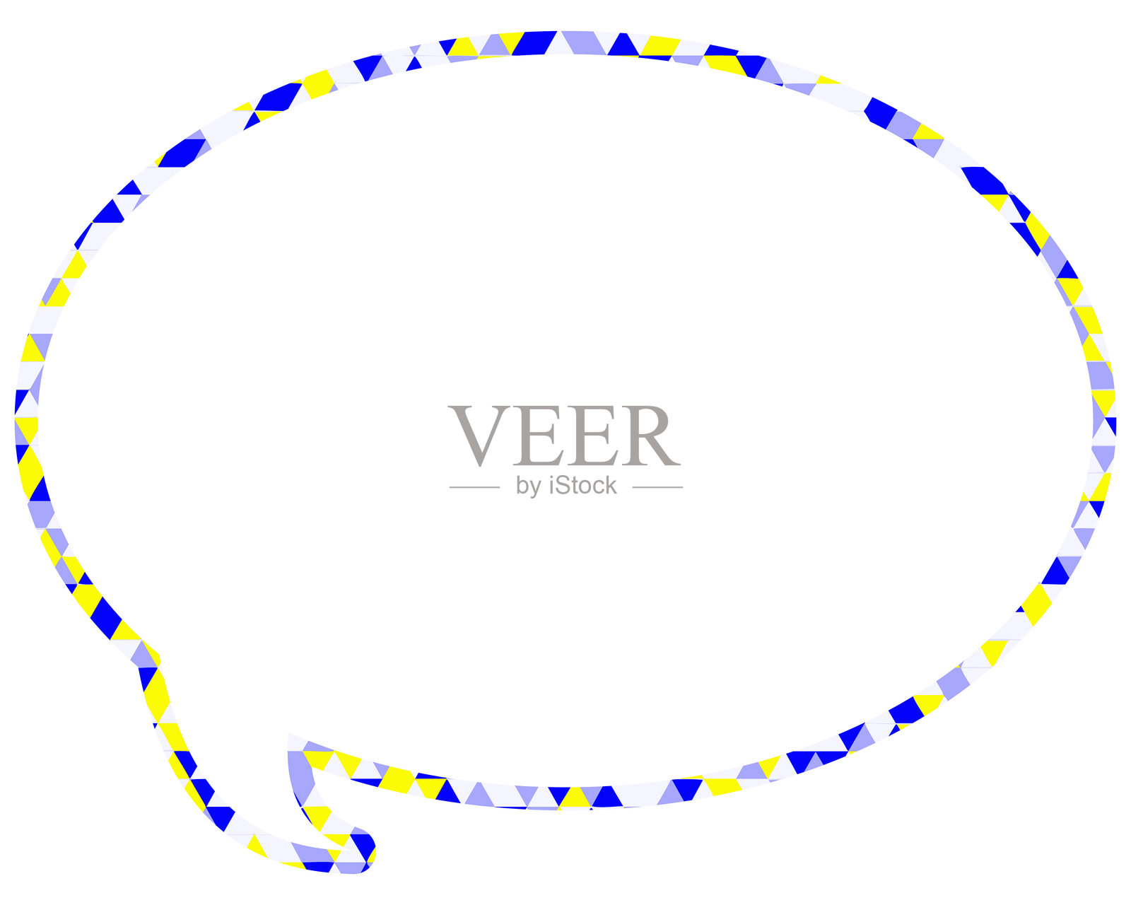 彩色玻璃风格的对话气泡,三角形图案,圆形形状插画图片素材