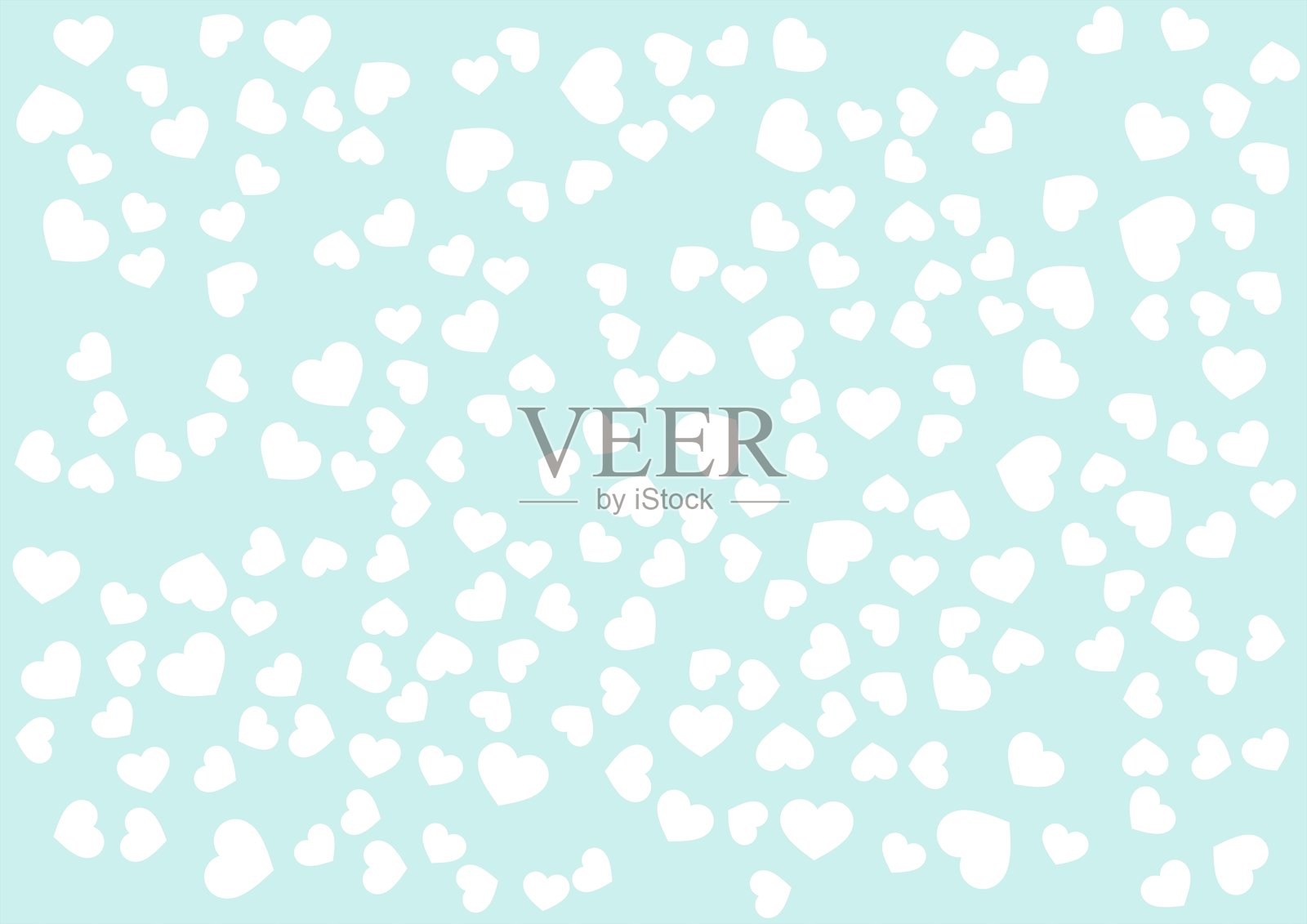 心形图案背景,纯绿色,白色背景,心形插画图片素材