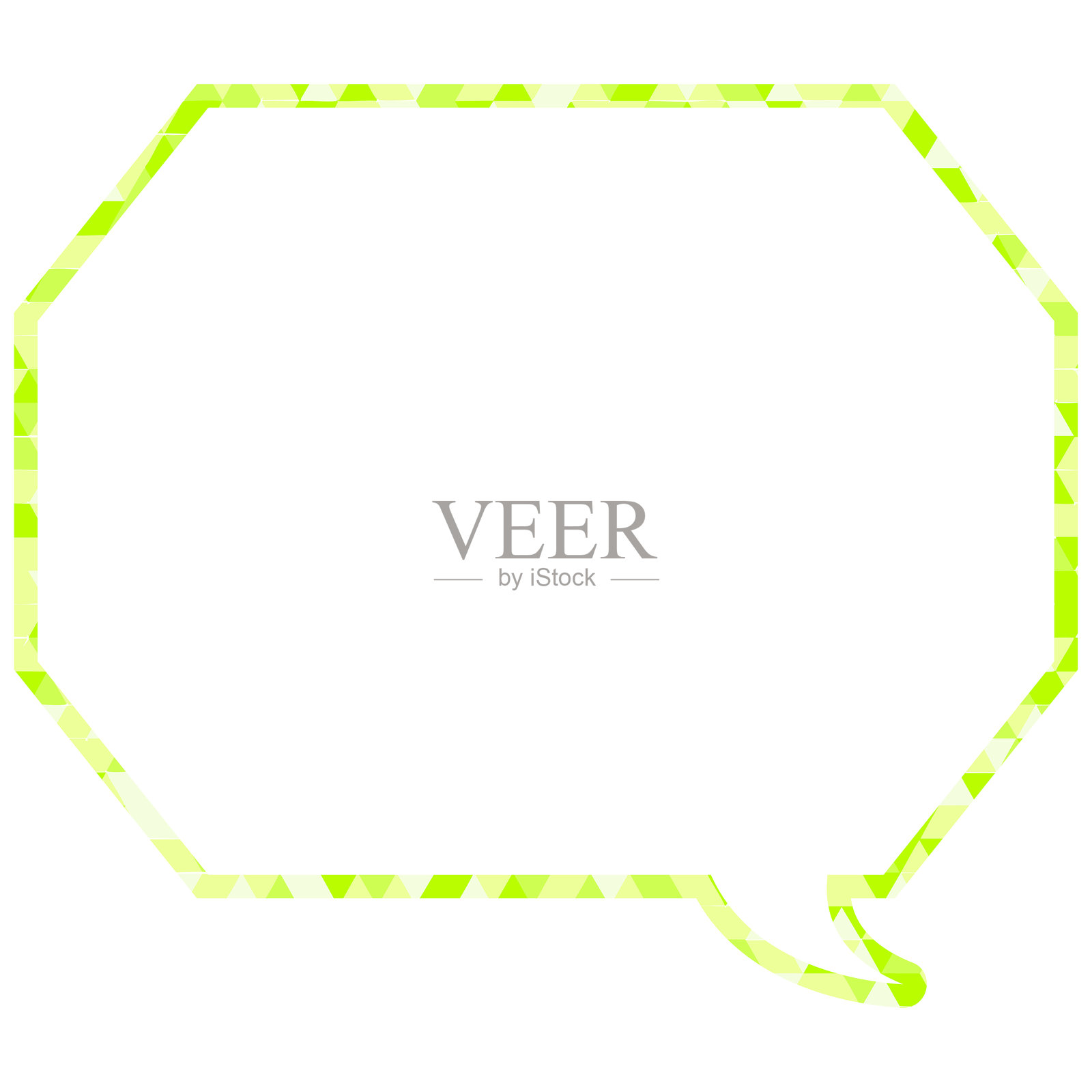 彩色玻璃风格的对话气泡,三角形图案,八角形形状带有角落插画图片素材