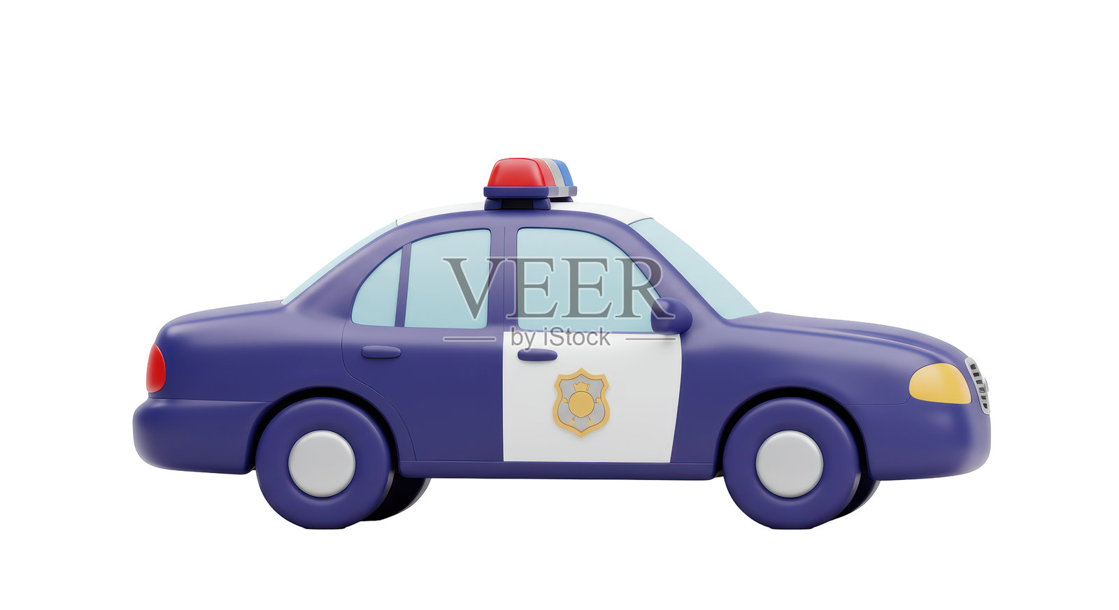 孤立的卡通警车玩具照片摄影图片