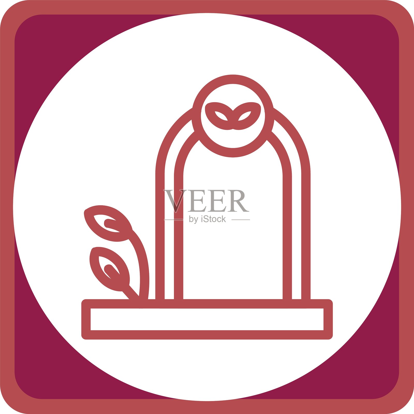 花园格架线条圆角插画图片素材