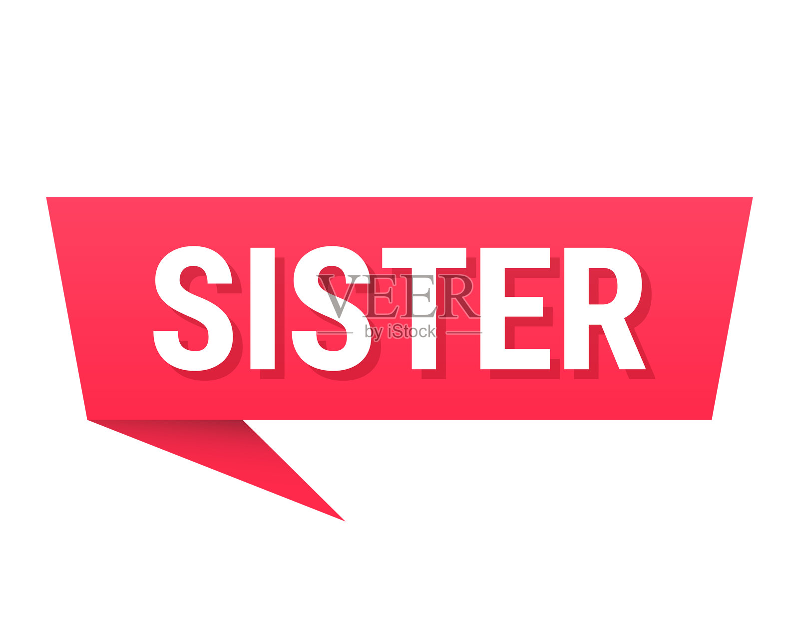 姐妹 - 空白背景上的红色对话气泡插画图片素材