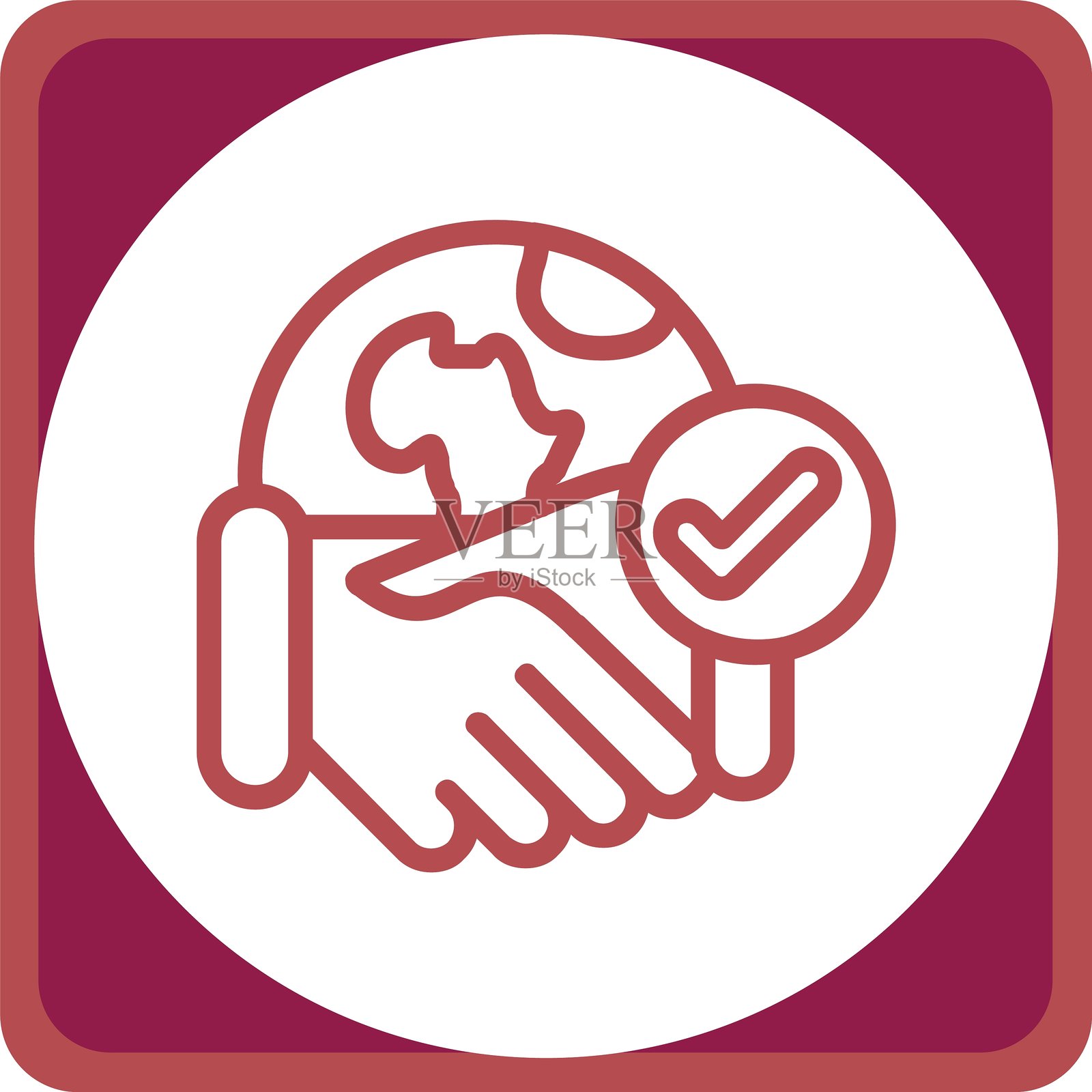 全球关系线圈角落插画图片素材