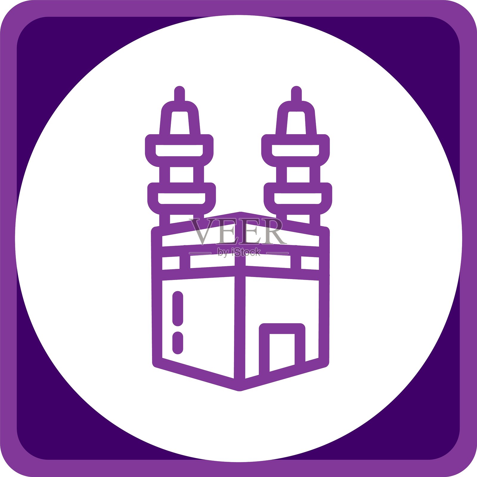 朝觐线路圆角插画图片素材