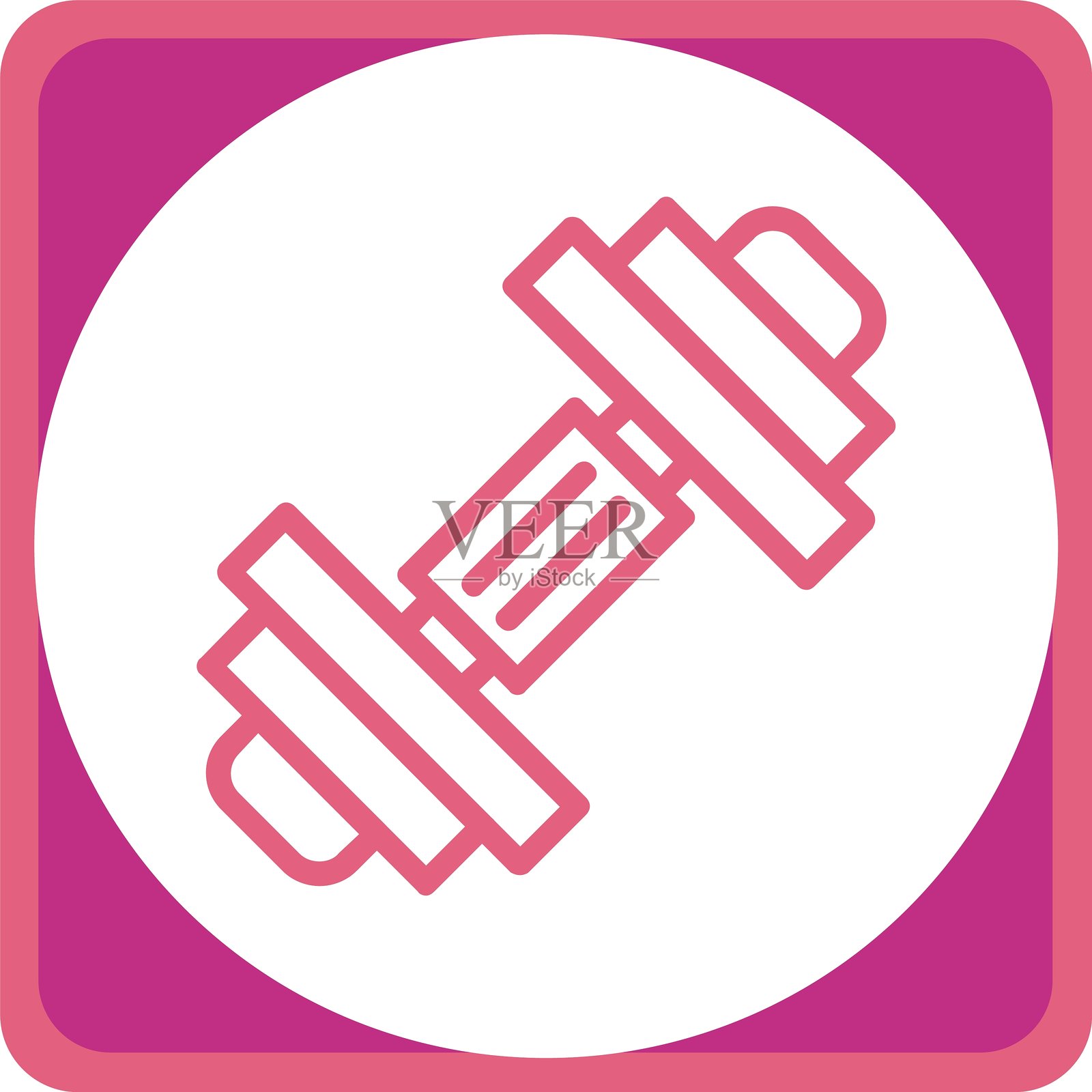 哑铃线圈角落插画图片素材