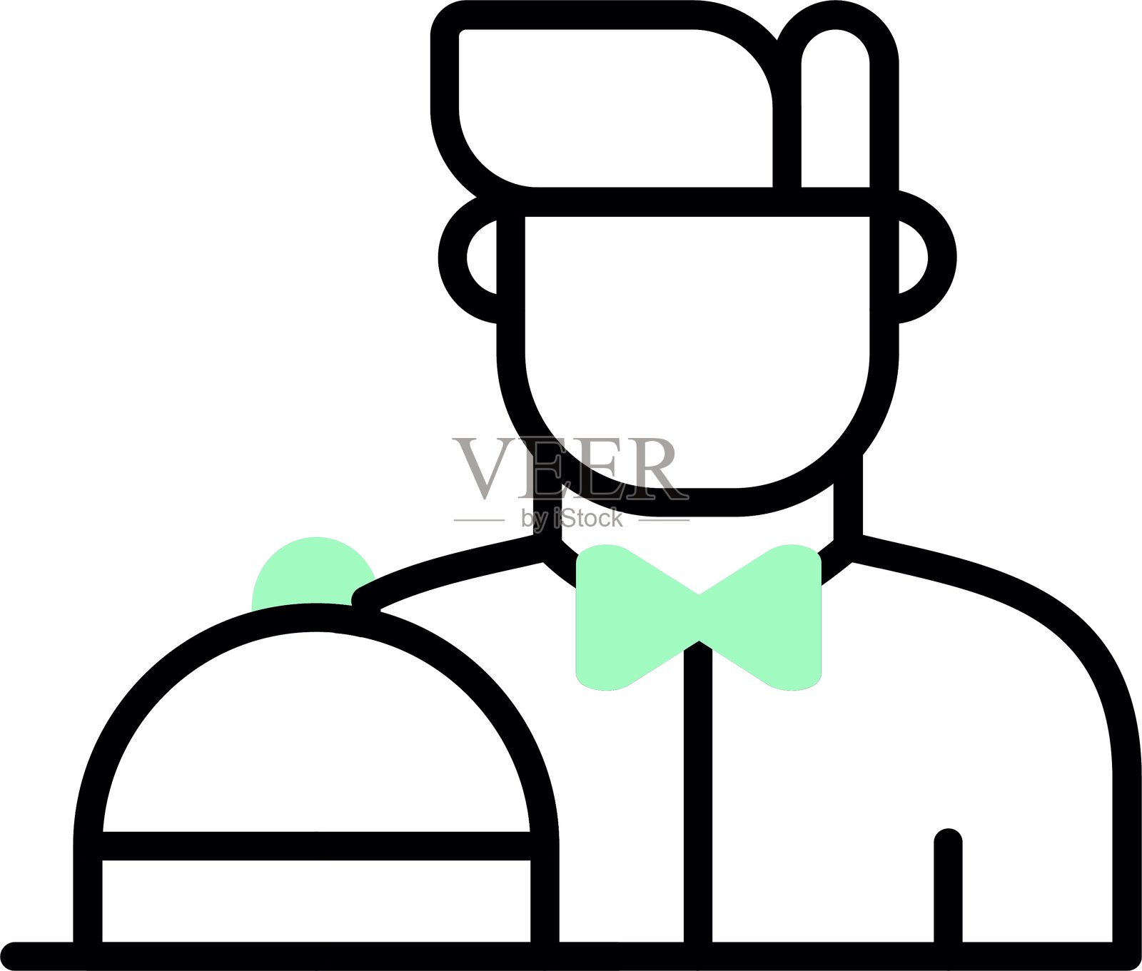 创意的新服务员图标设计插画图片素材