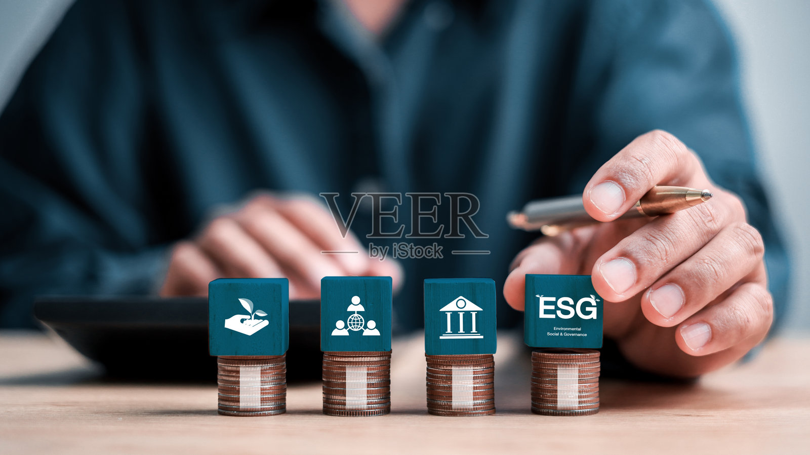 ESG环境、社会和治理概念。为可持续环境的商业合作。全球可持续环境概念。ESG的网页和社交媒体横幅。照片摄影图片