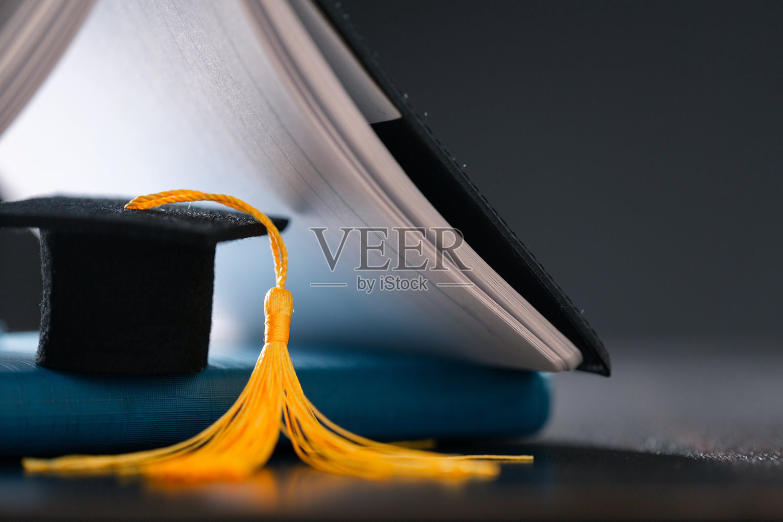 概念教育是商业奖学金的基本理念,全球化,戴学位帽的学生在大学和学院学习和研究,掌握知识,涉及财务管理文凭。照片摄影图片