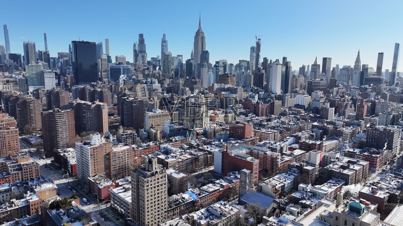 美国纽约曼哈顿的天际线。照片摄影图片