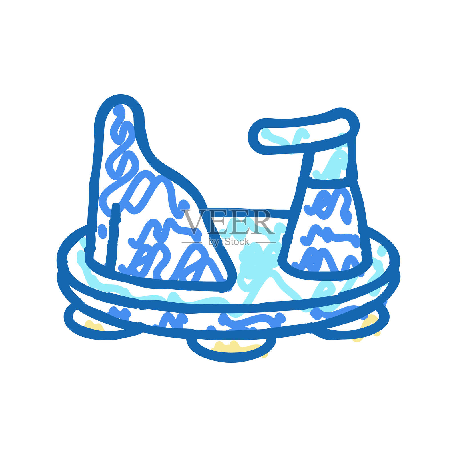 婴儿浴座图标涂鸦插图插画图片素材