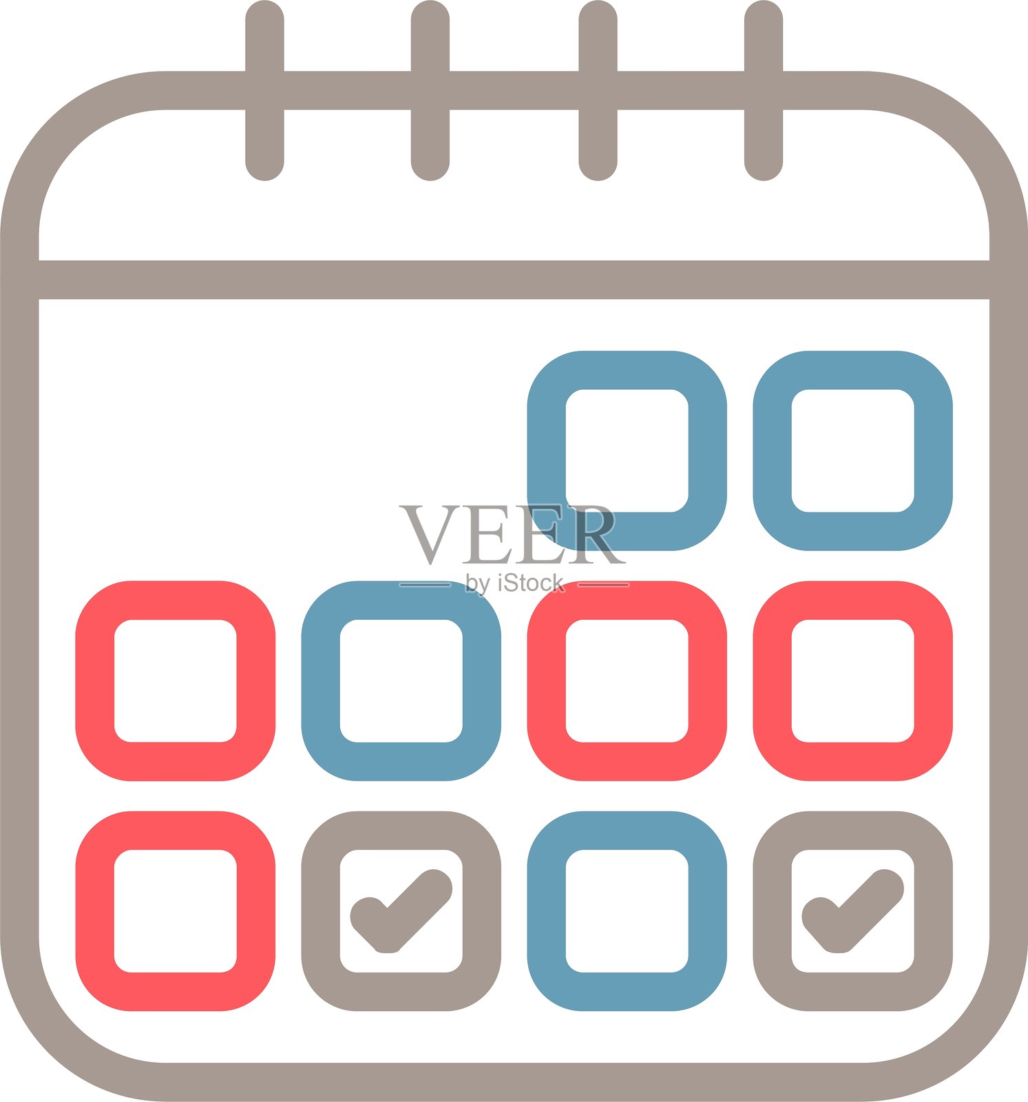 多色无计划日历插画图片素材