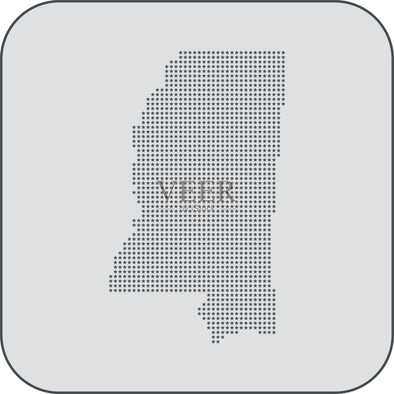 密西西比州地图插画图片素材