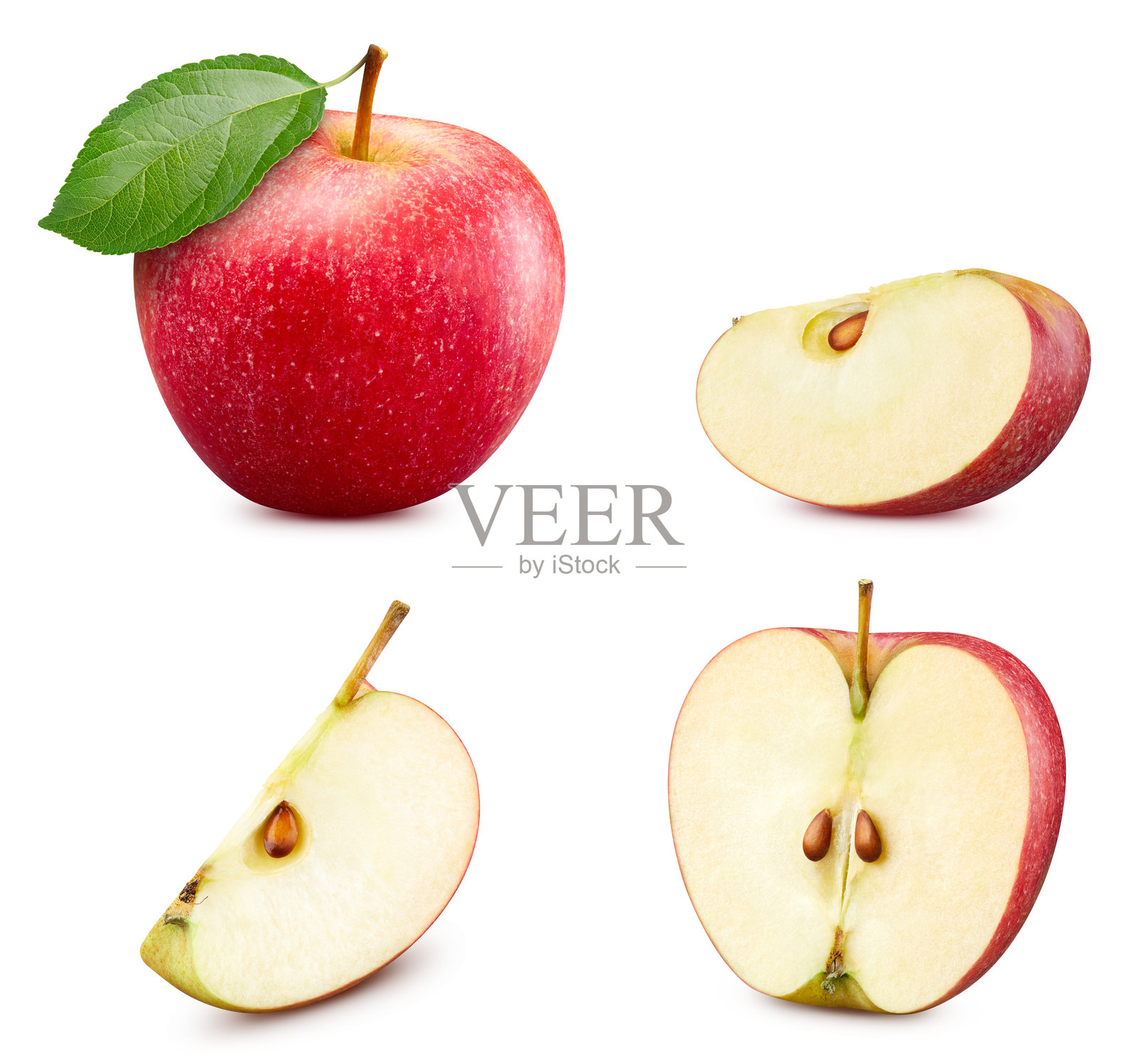 红色苹果孤立在白色背景上照片摄影图片
